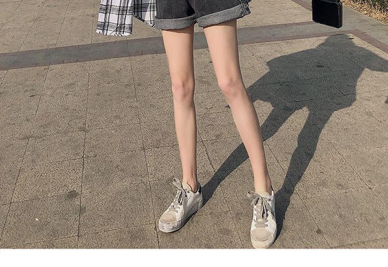 High Waist Denim Shorts Product Image