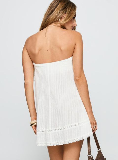 Gypsea Strapless Swing Mini Dress White Product Image