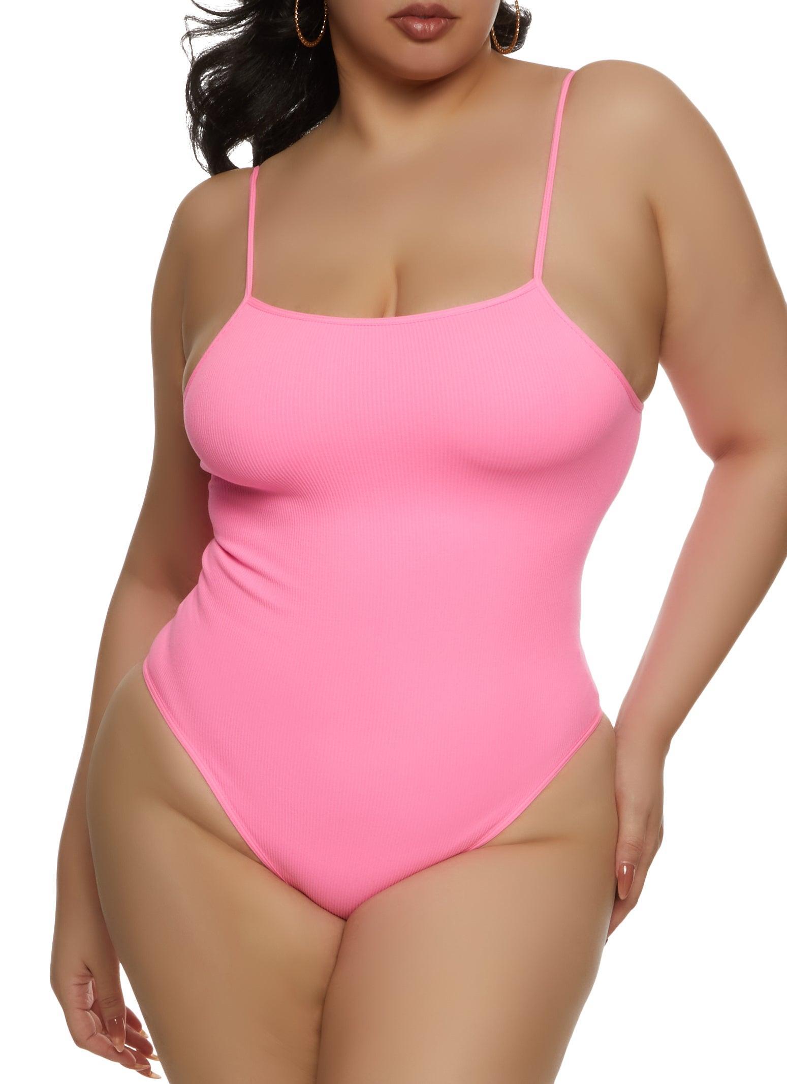 Womens Plus Size Seamless Criss Cross Back Cami Bodysuit Product Image