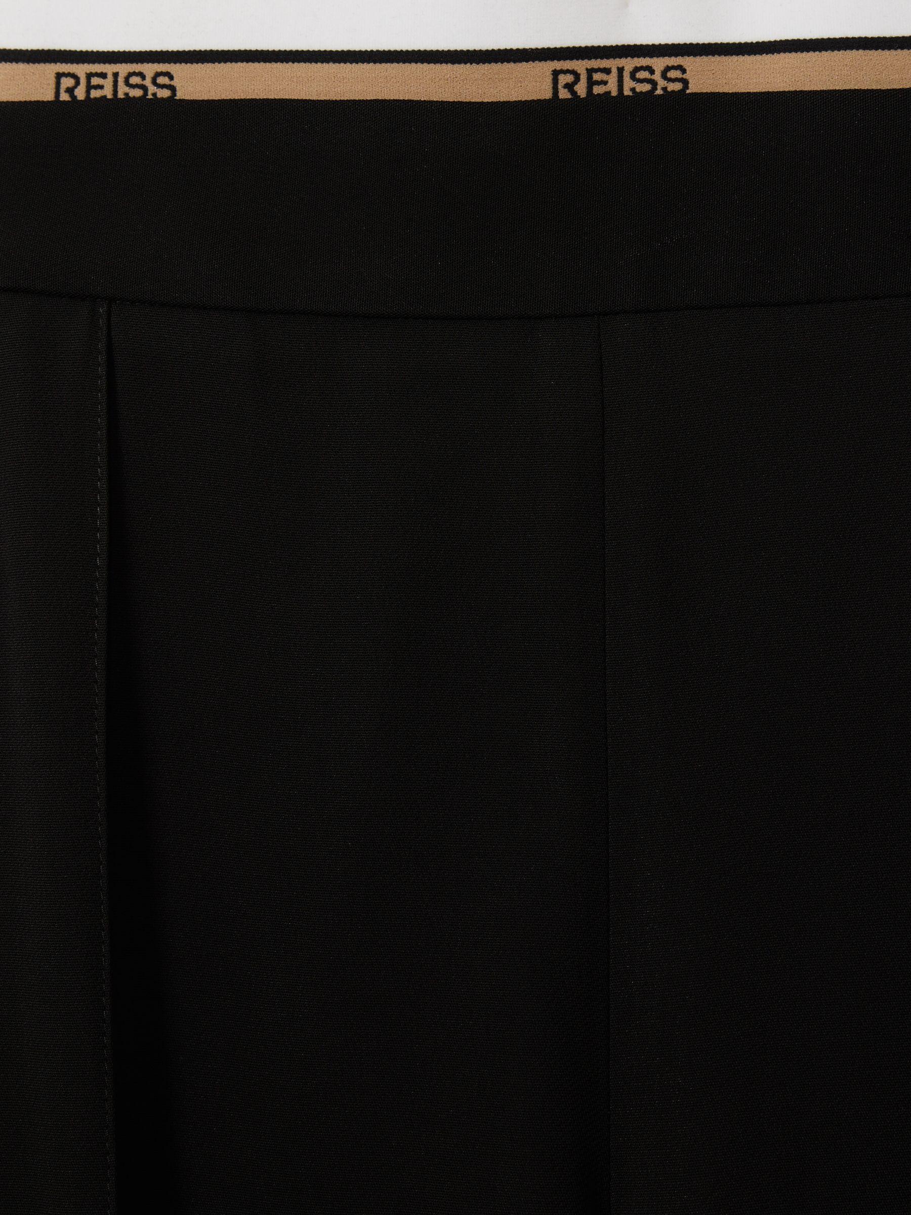 Waistband Detail Wide Leg Trousers in Black Product Image