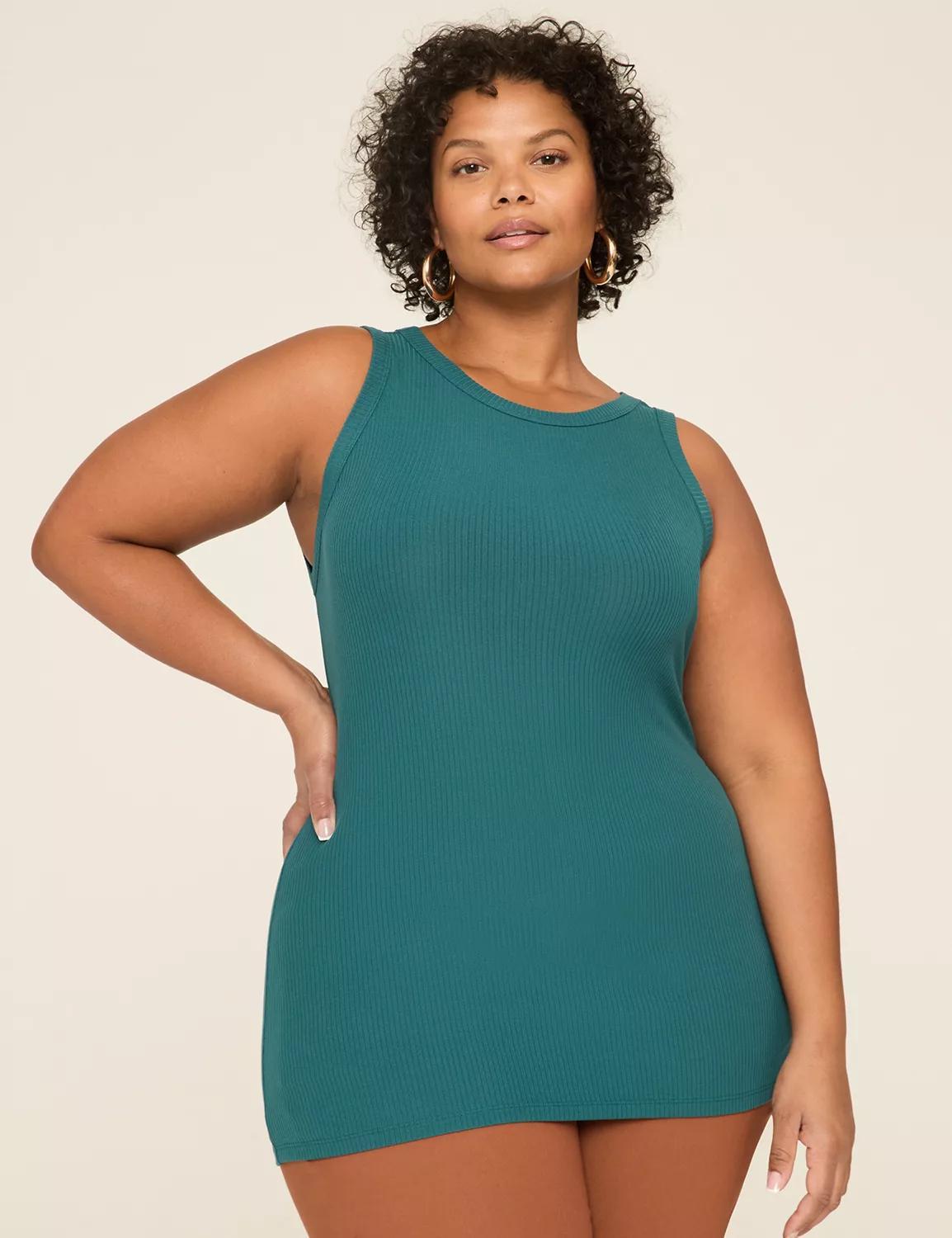 High-Neck Rib Tank Product Image