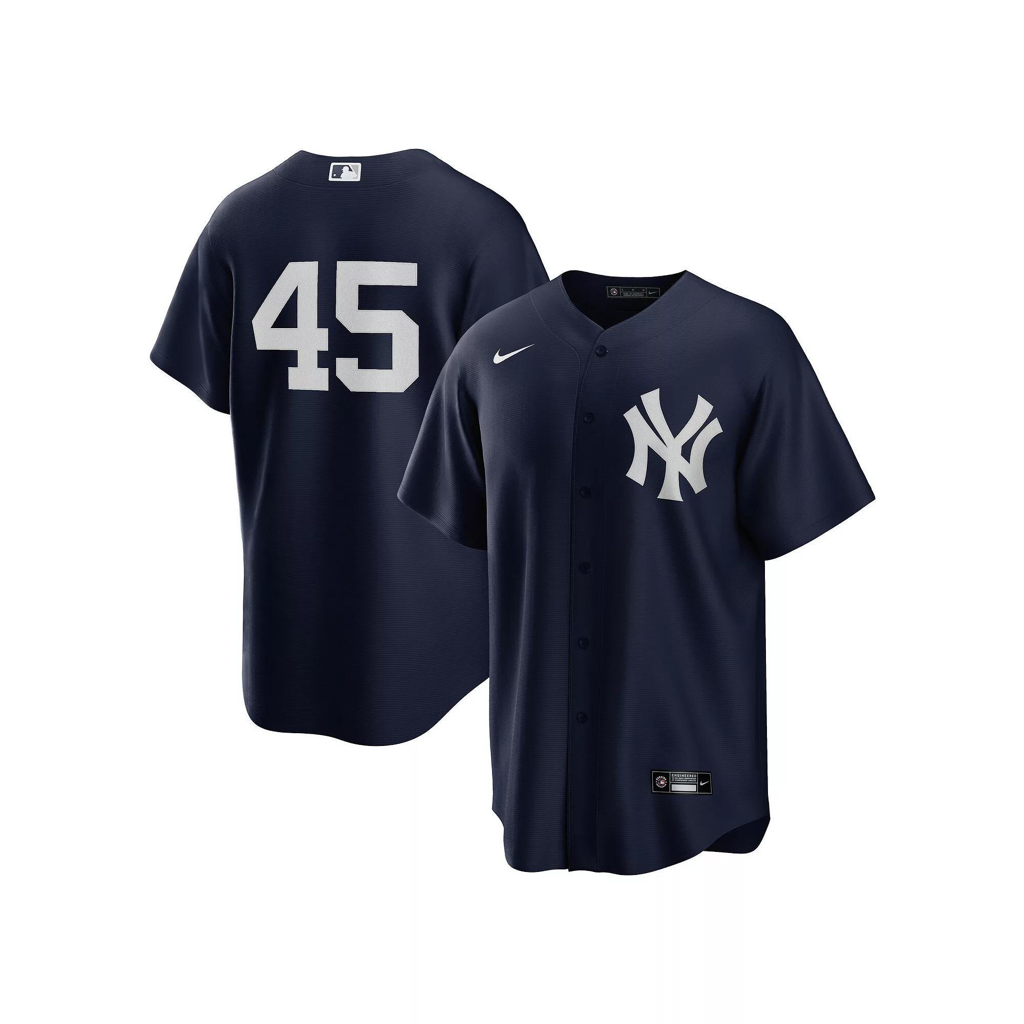 Men's Nike Gerrit Cole Navy New York Yankees Alternate Replica Player Name Jersey, Size: Small, Blue Product Image