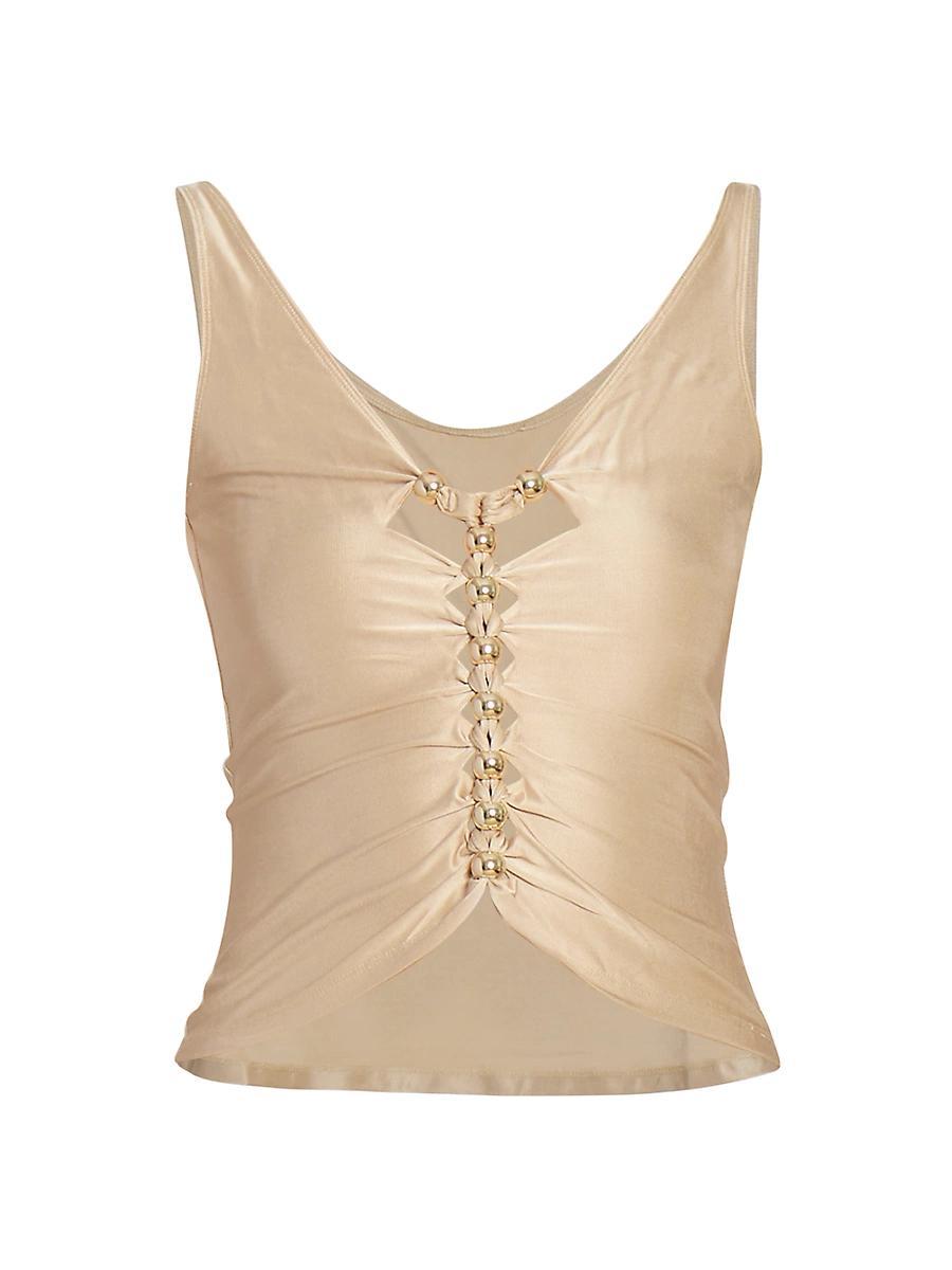 Womens Beaded Crop Tank Product Image