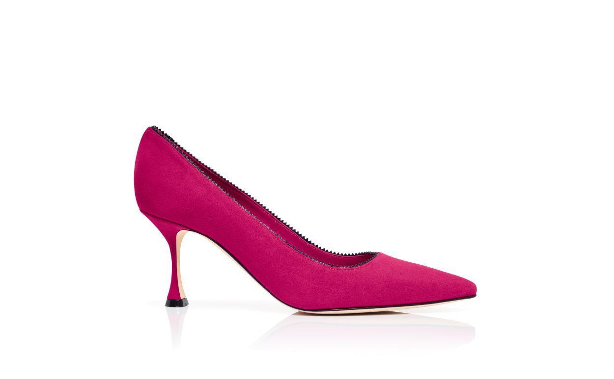 OSMACLO Pink Suede Pinking Detail Pumps Product Image