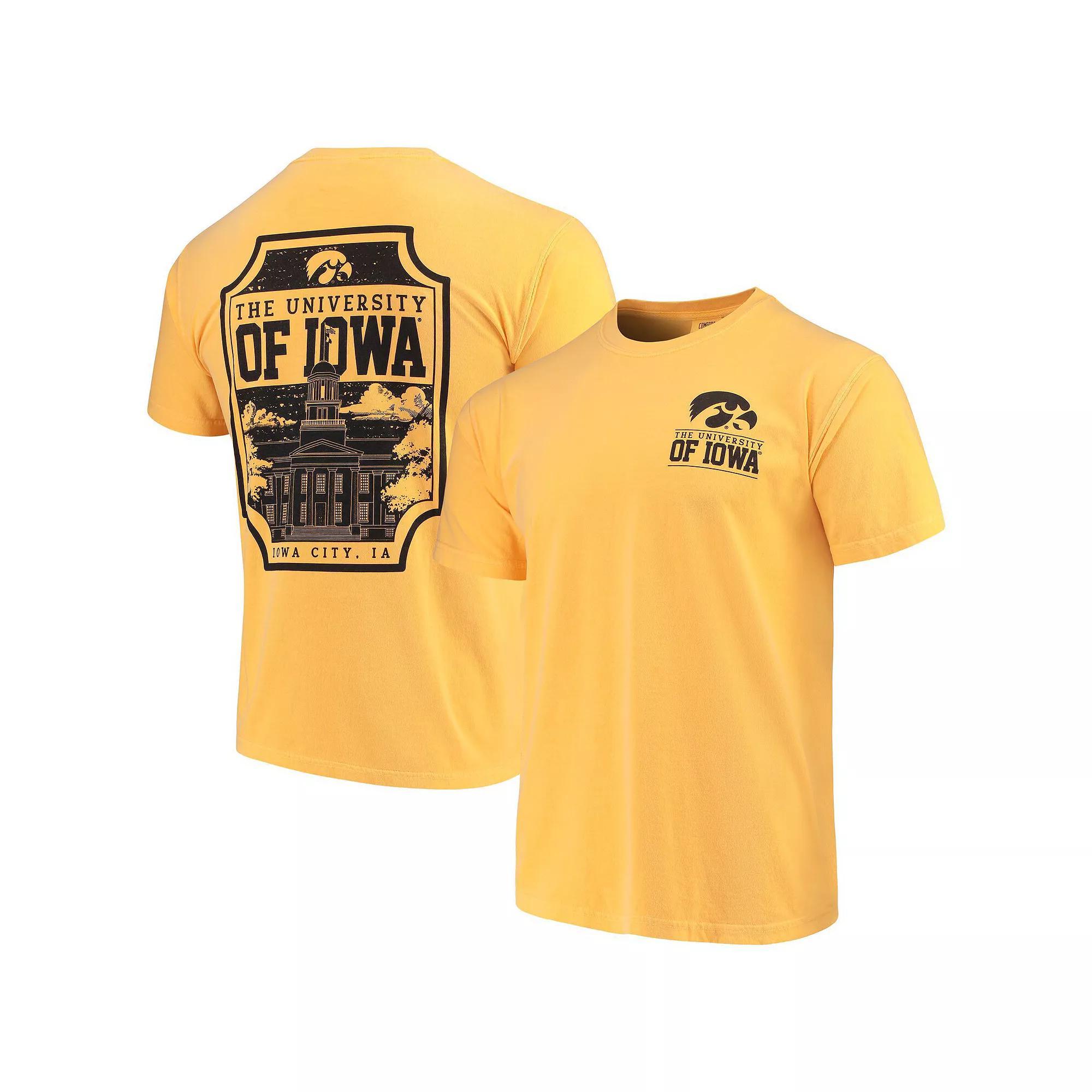 Men's Gold Iowa Hawkeyes Comfort Colors Campus Icon T-Shirt, Size: Medium Product Image