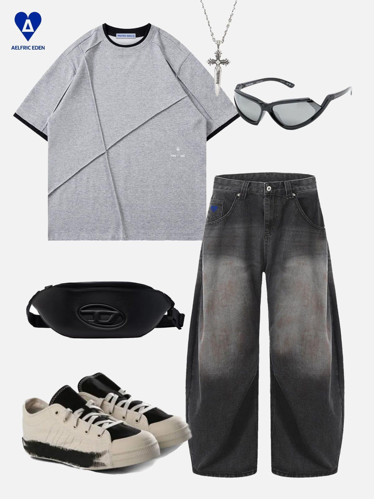 Aelfric Eden Wrinkle Patchwork Two Layer Tee Product Image