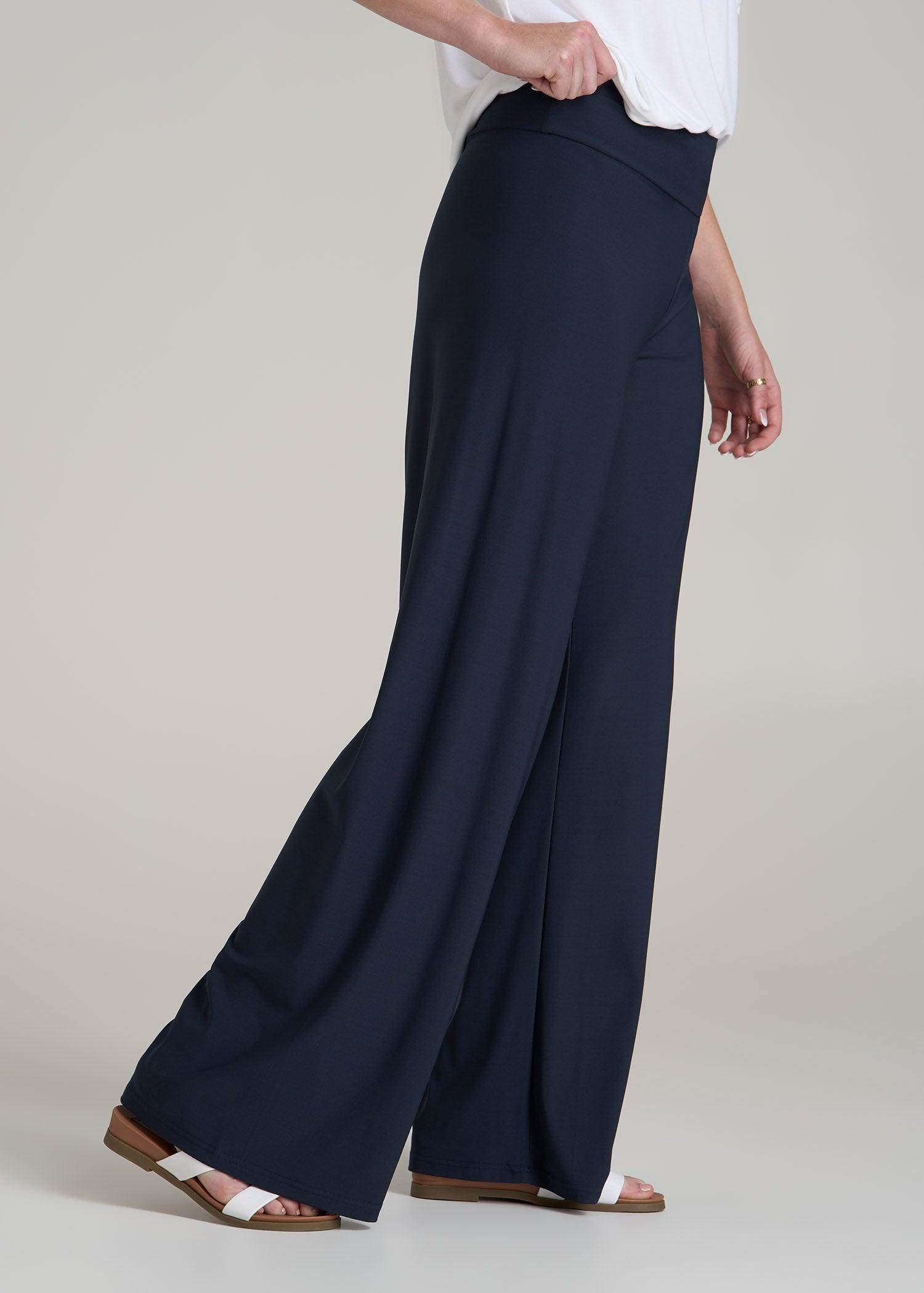 Pull On Breezy Wide Leg Pants for Tall Women in Navy Female Product Image
