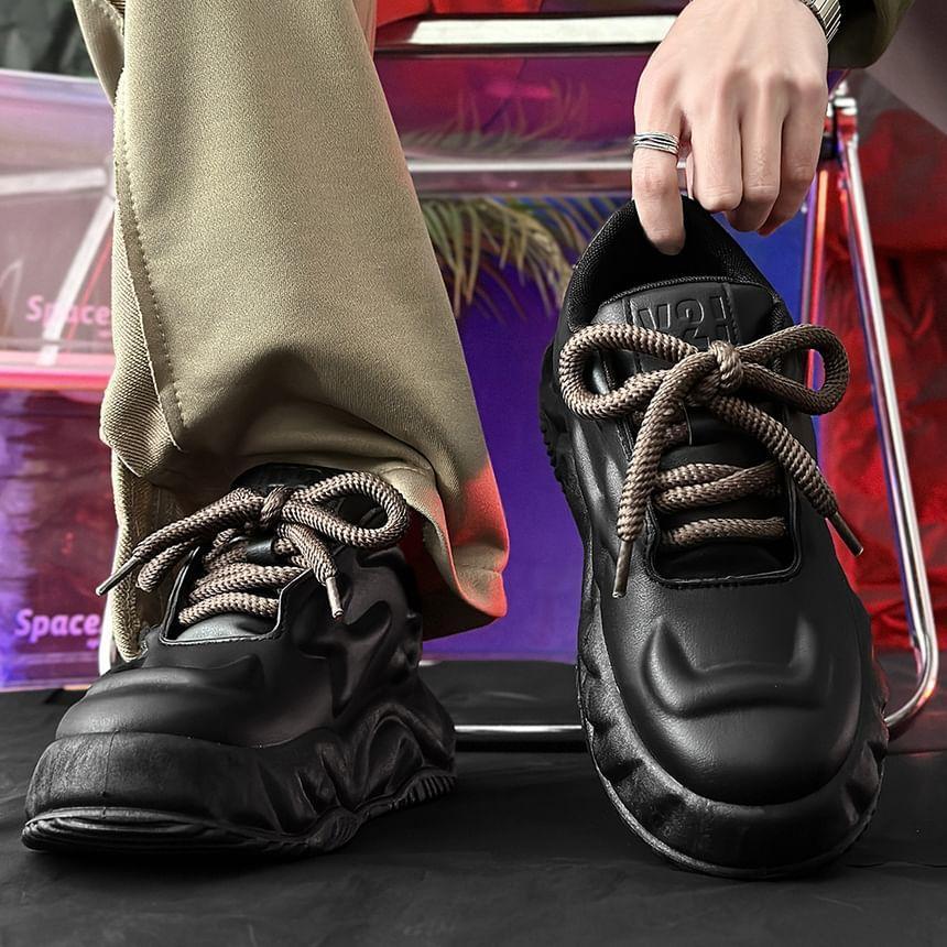 Lace-Up Platform Sneakers Product Image