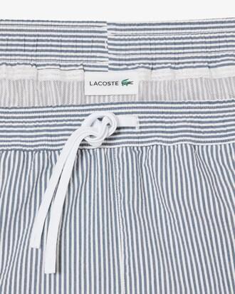 Mid Length Striped Textured Swim Trunks Product Image