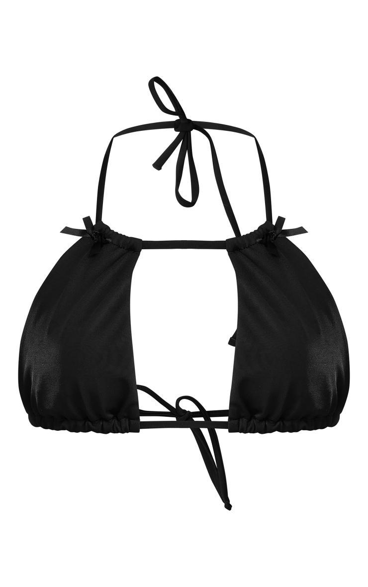 Black Bow Detail Tie Bikini Top Product Image