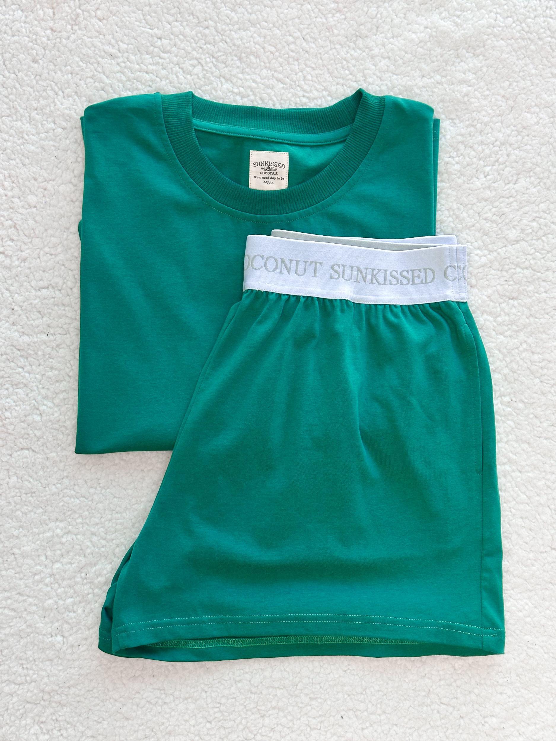 Bubbly Green Basic Slightly Cropped Blank Tee Product Image