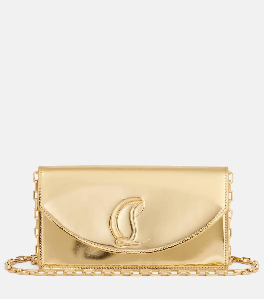 CHRISTIAN LOUBOUTIN Loubi54 Mirrored Leather Clutch In Neutral Product Image