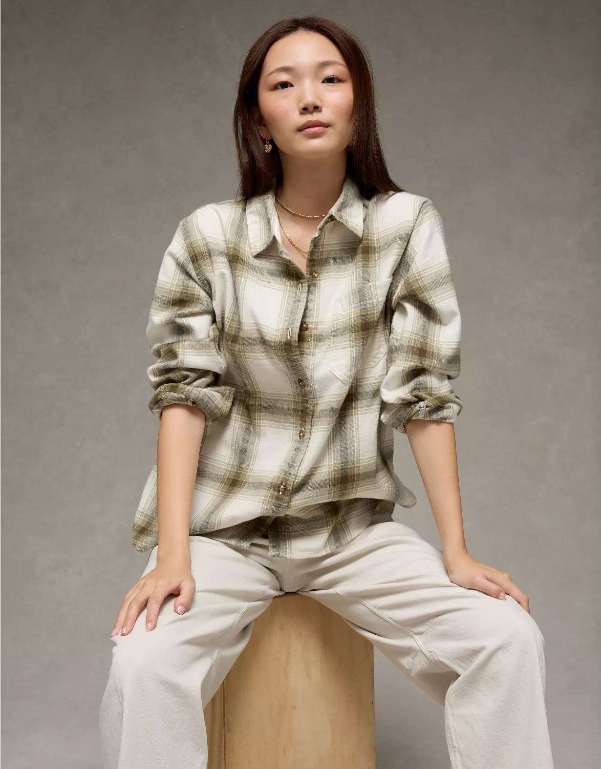 AE Oversized Flannel Shirt Product Image