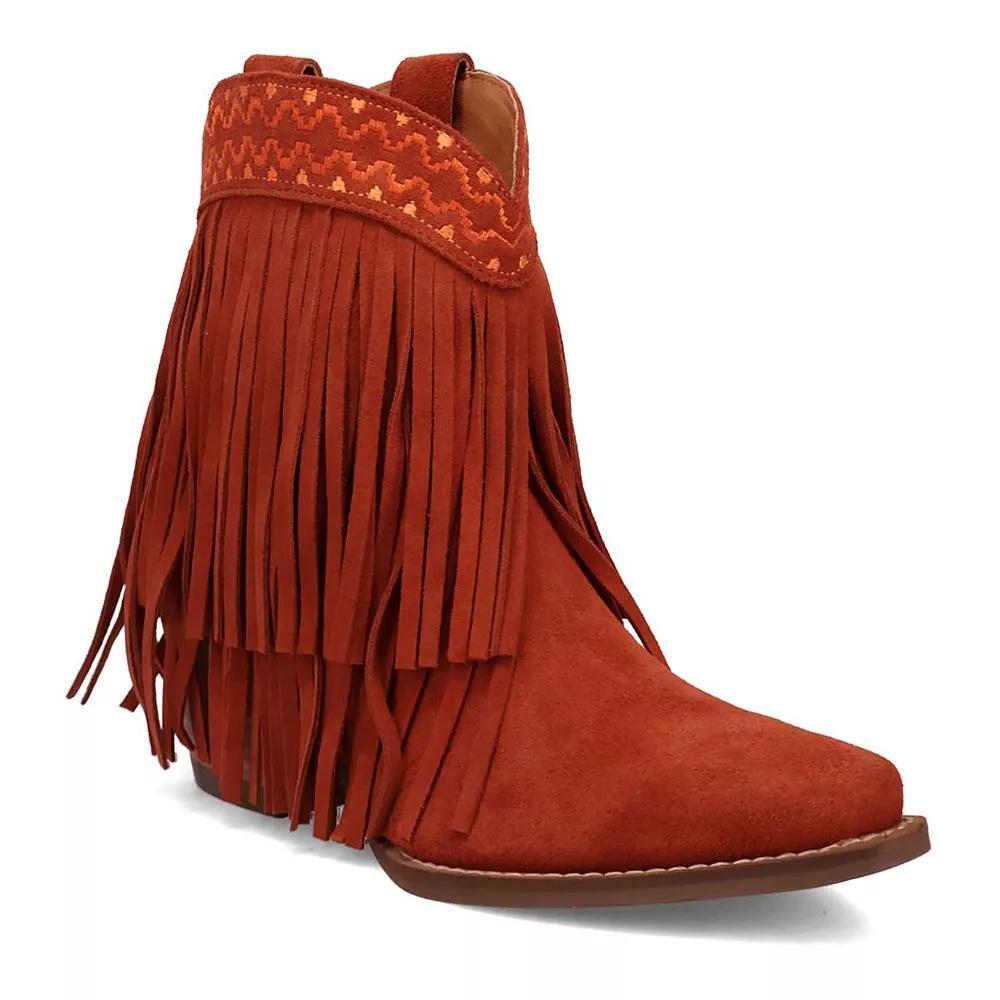 Dingo Tapadero Women's Suede Booties, Size: 8, Red Product Image