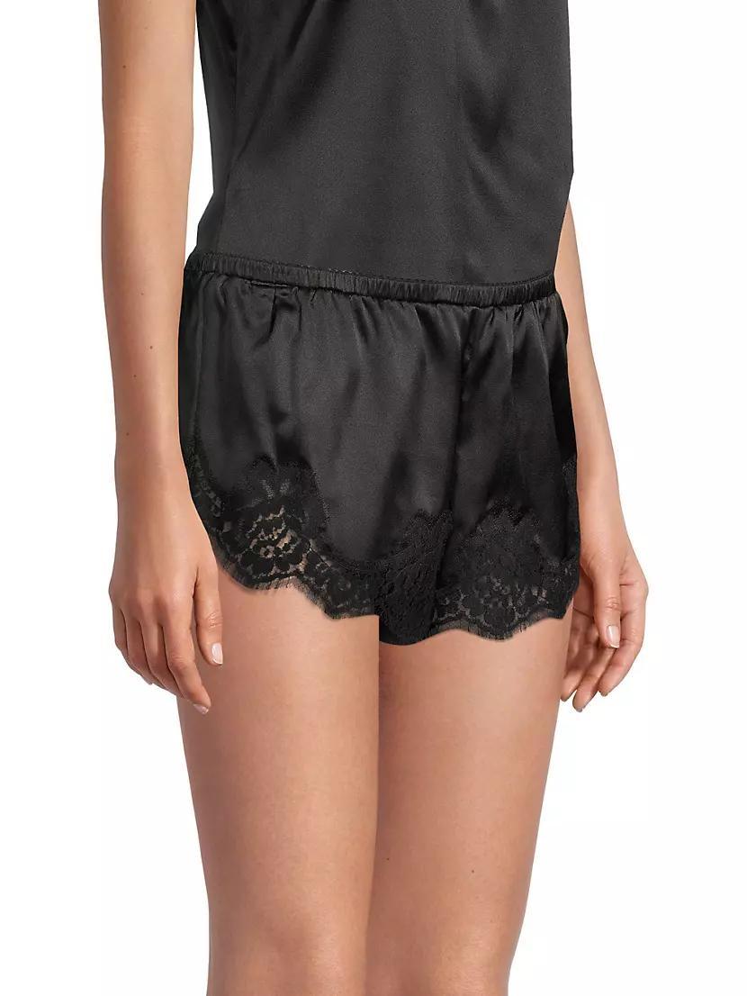 Elasticized Silk & Lace Shorts Product Image