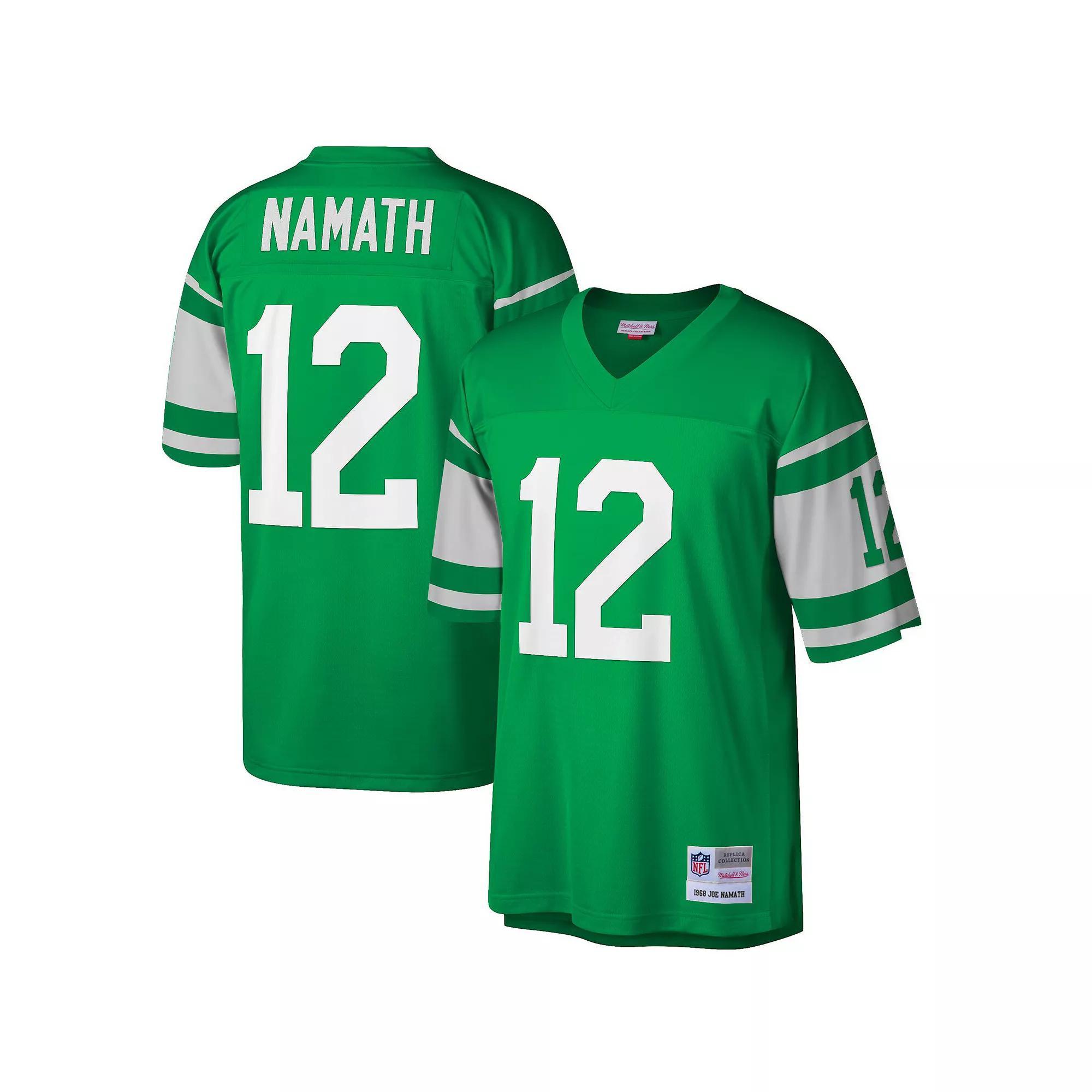 Men's Mitchell & Ness Joe Namath Green New York Jets Big & Tall 1968 Retired Player Replica Jersey, Size: 4XLT Product Image