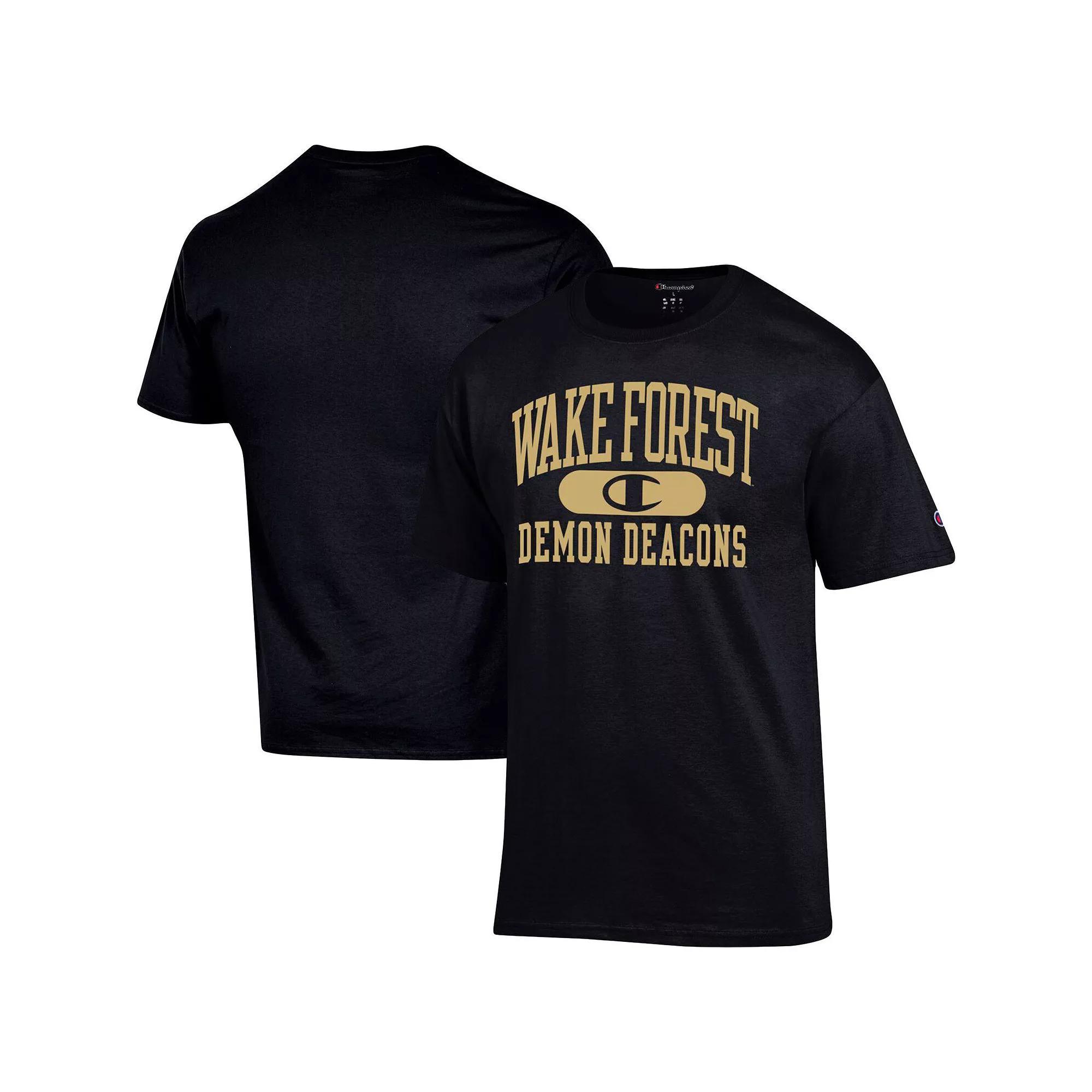Men's Champion Black Wake Forest Demon Deacons Arch Pill T-Shirt,  Product Image