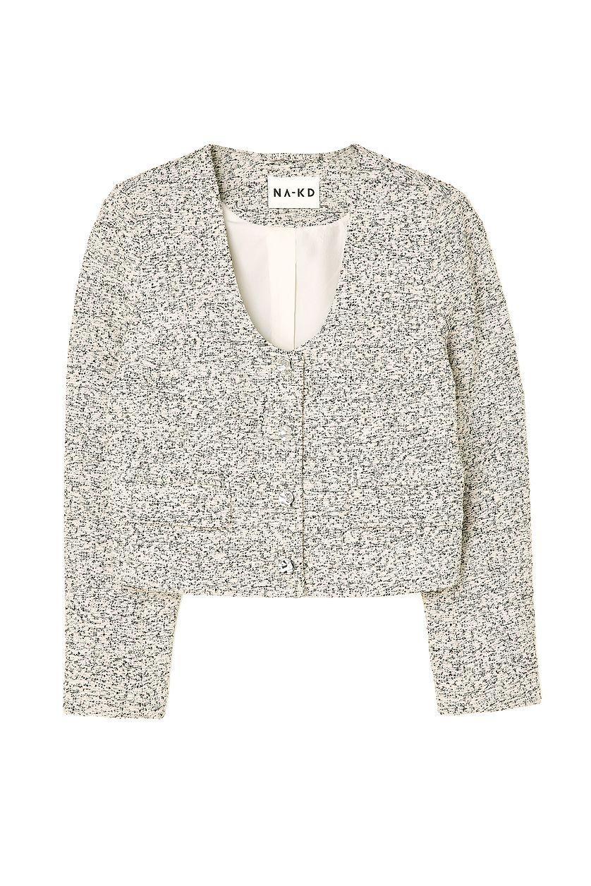 Buttoned U-Neck Blazer Product Image