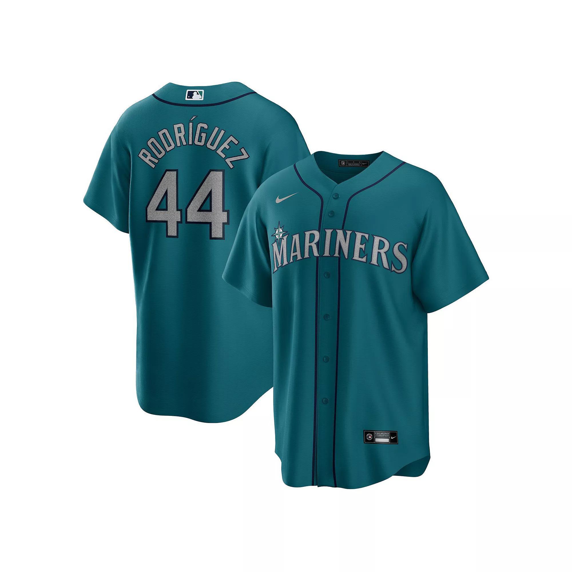Men's Nike Julio Rodriguez Aqua Seattle Mariners Official Replica Player Jersey, Size: Medium, Turquoise A Product Image