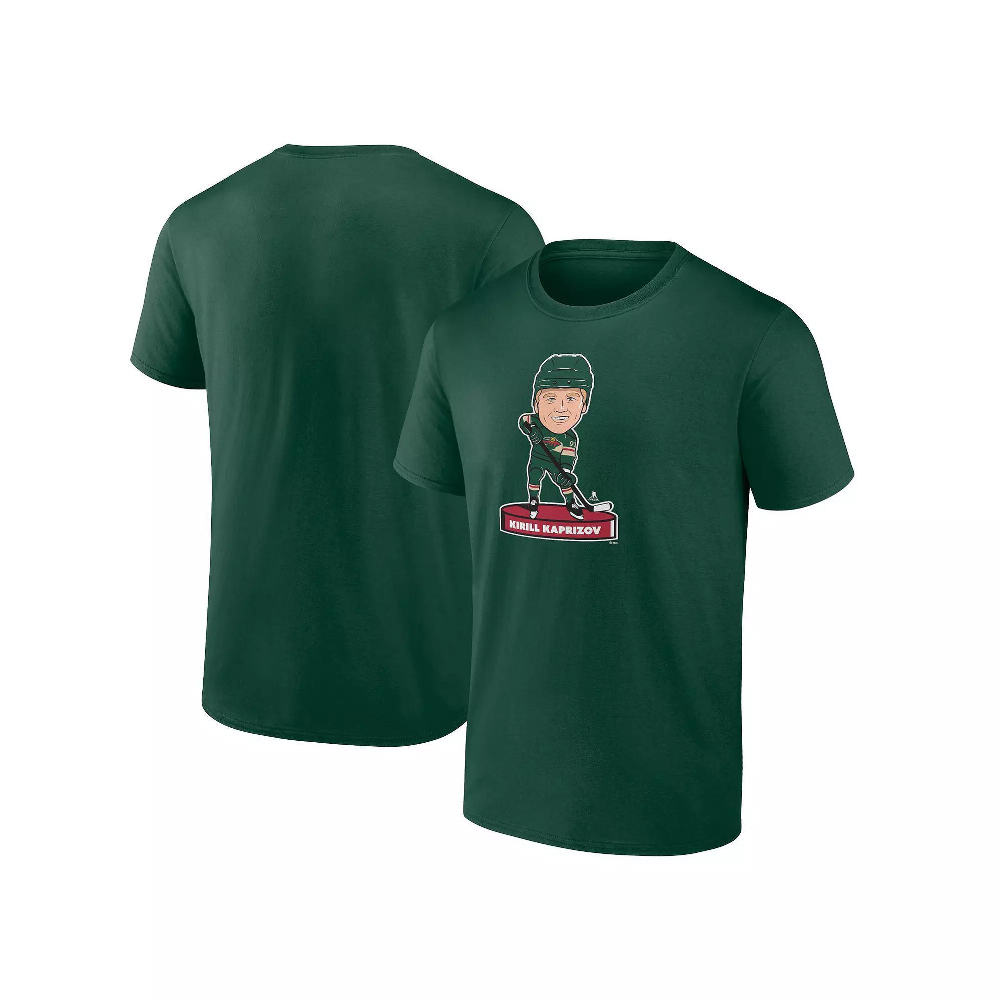 Men's Fanatics Branded Kirill Kaprizov Green Minnesota Wild Player Bobblehead T-Shirt,  Product Image