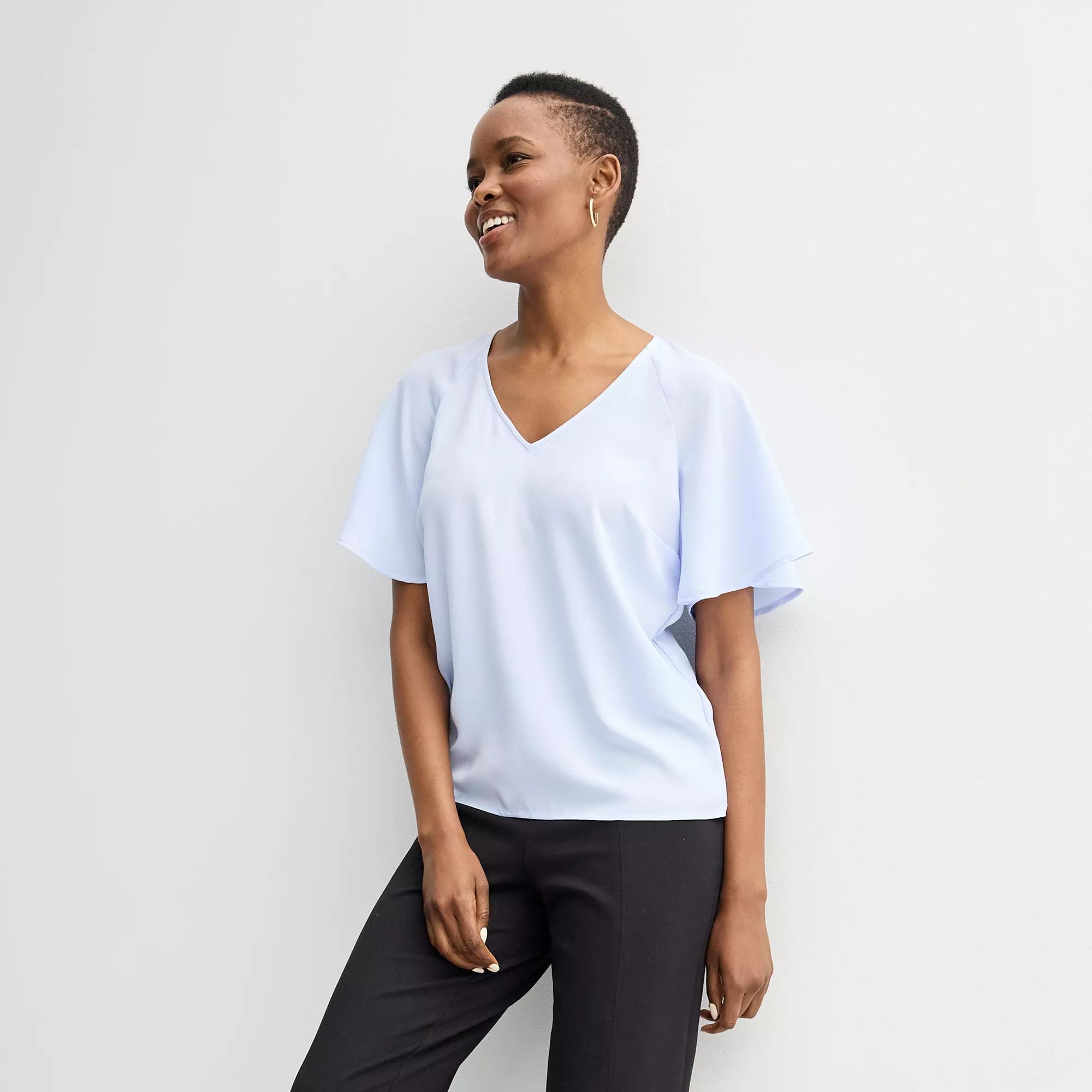 Petite Nine West Short Sleeve Dolman Blouse, Women's, Size: XL Petite, Stella Peri Product Image