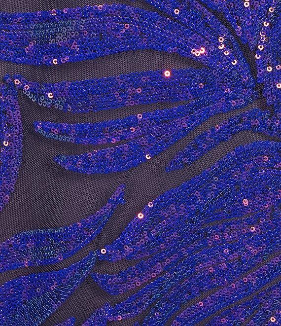 R & M Richards Plus Size 2 Tone Rainbow Sequin Sheath Dress Product Image