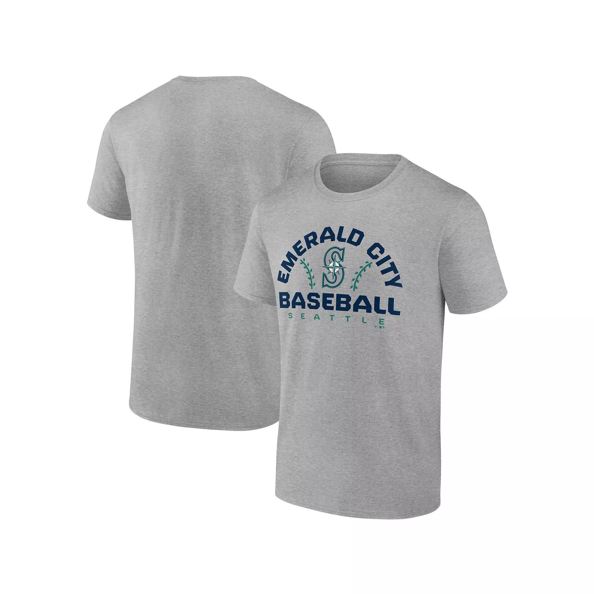 Men's Fanatics Branded Heathered Gray Seattle Mariners Iconic Go for Two T-Shirt, Size: Large, Grey Product Image