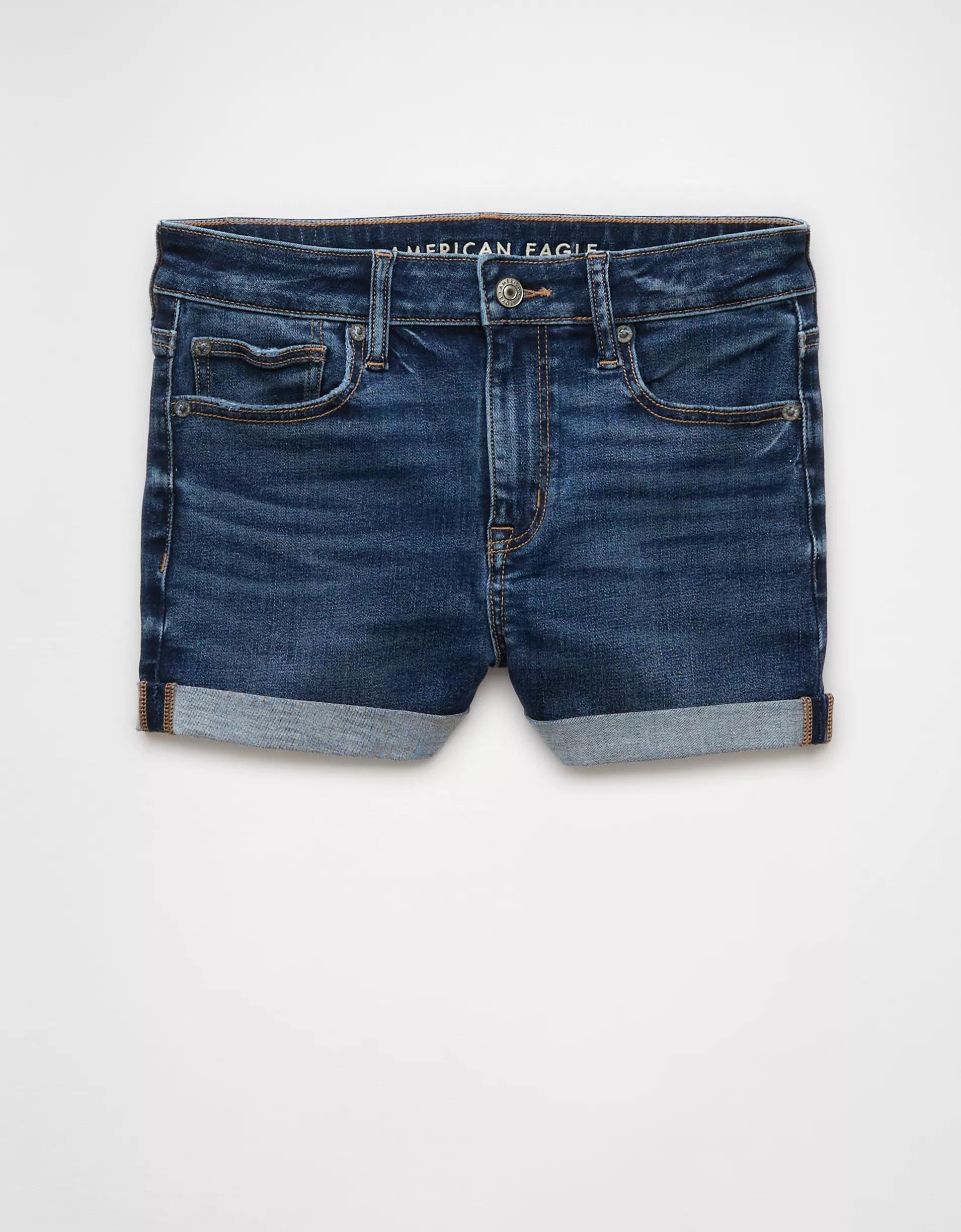 AE Next Level High-Waisted Denim Short Short Product Image