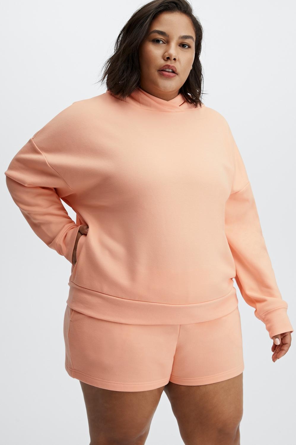 Fabletics Eco Go-To Pocket Hoodie Womens orange plus Size 4X Product Image