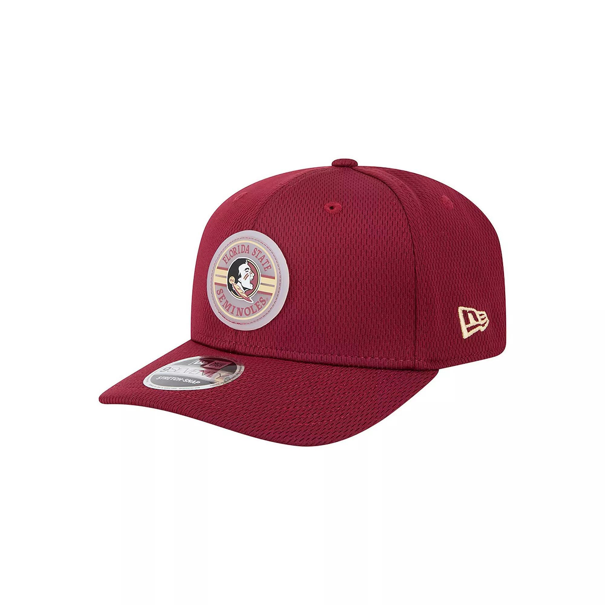 Men's New Era Garnet Florida State Seminoles Patched 9SEVENTY Stretch-Snap Adjustable Hat, Red Product Image