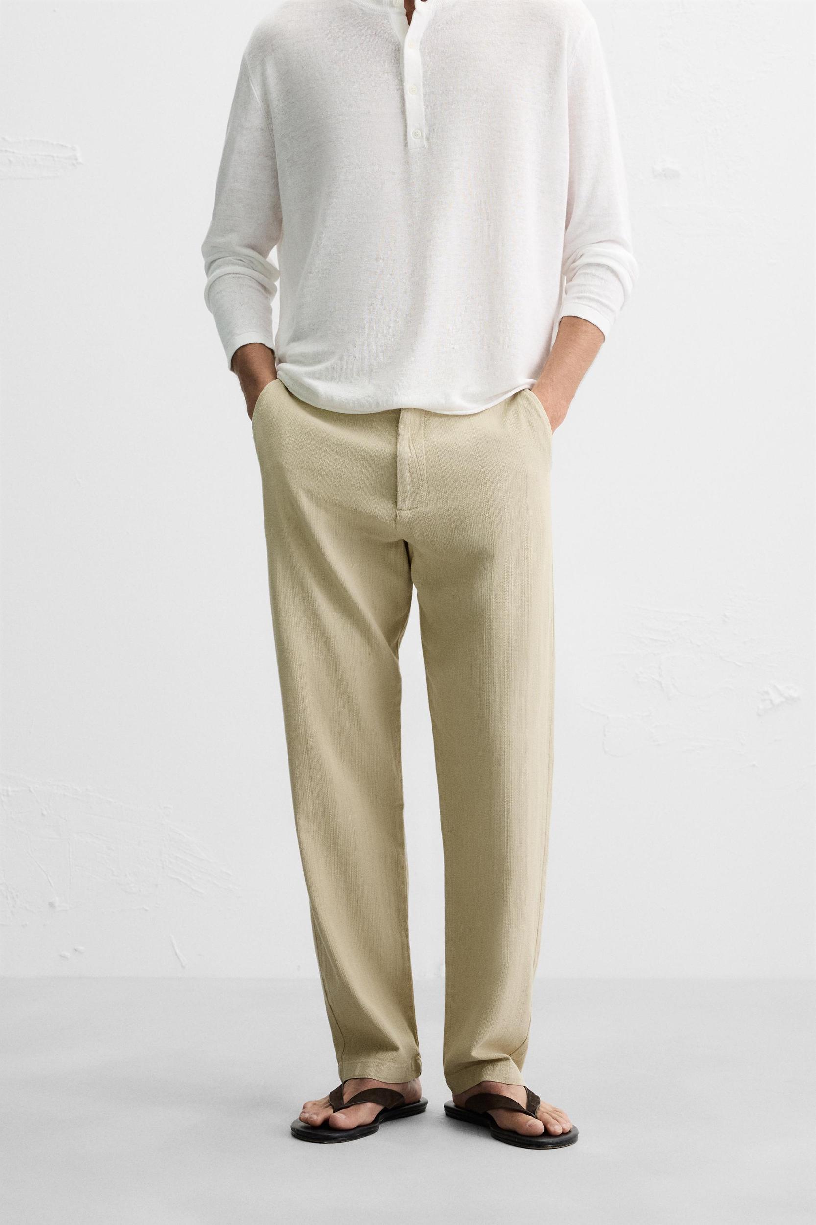 TEXTURED CHINO PANTS Product Image