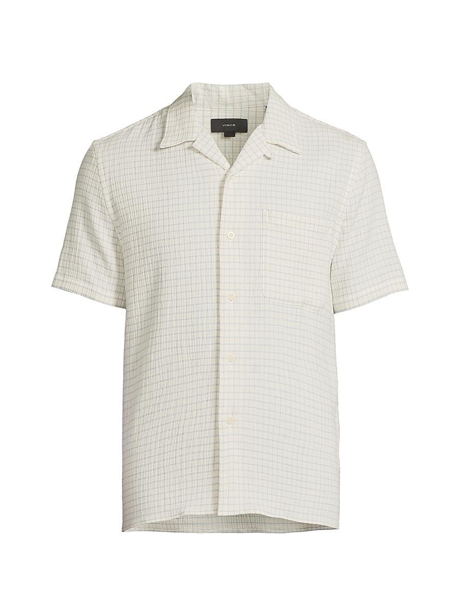 Mens Provence Plaid Double-Face Italian Cotton Button-Front Shirt Vince Product Image