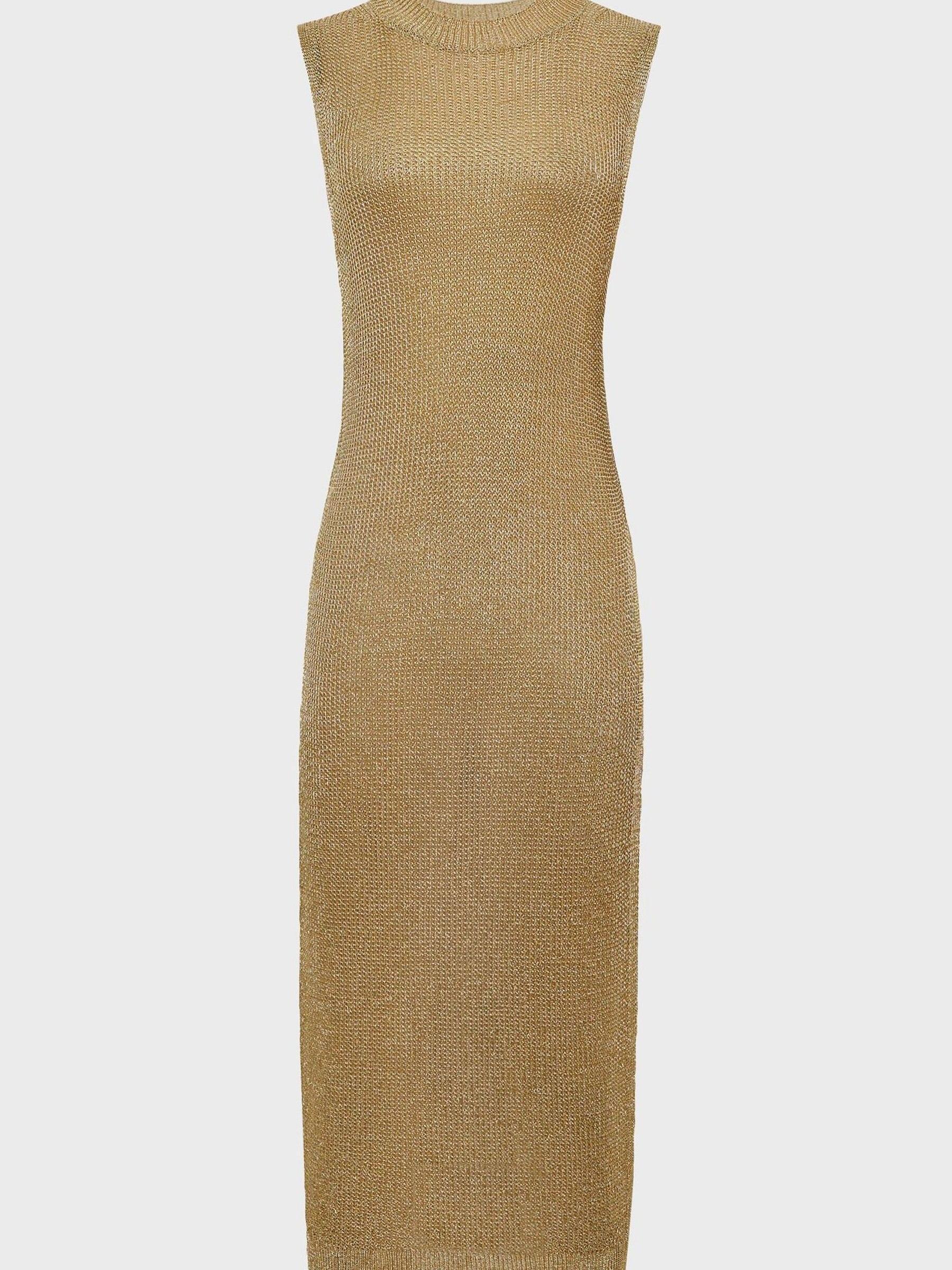 Metallic Open Knit Tunic in Bronze Product Image