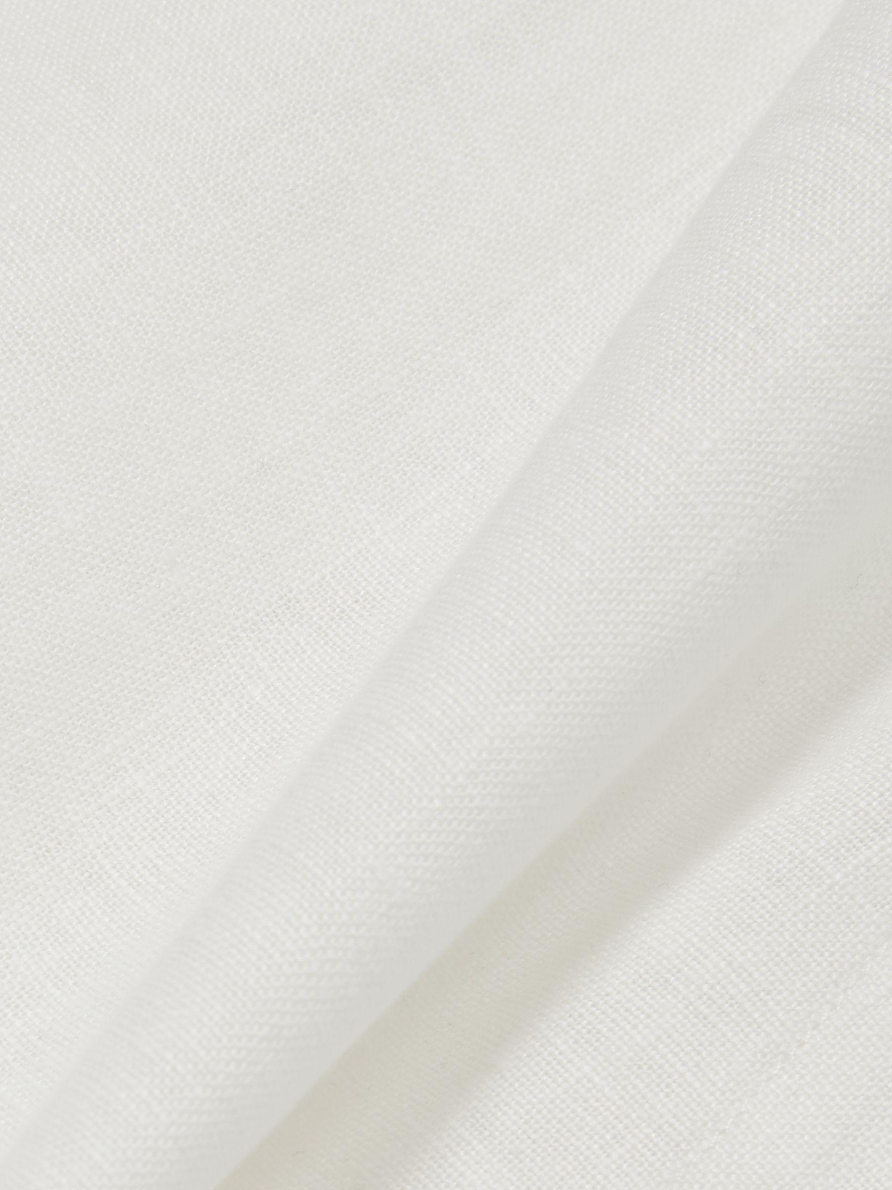 Linen Whipstitch Tie-Strap Midi Dress in Ivory Product Image