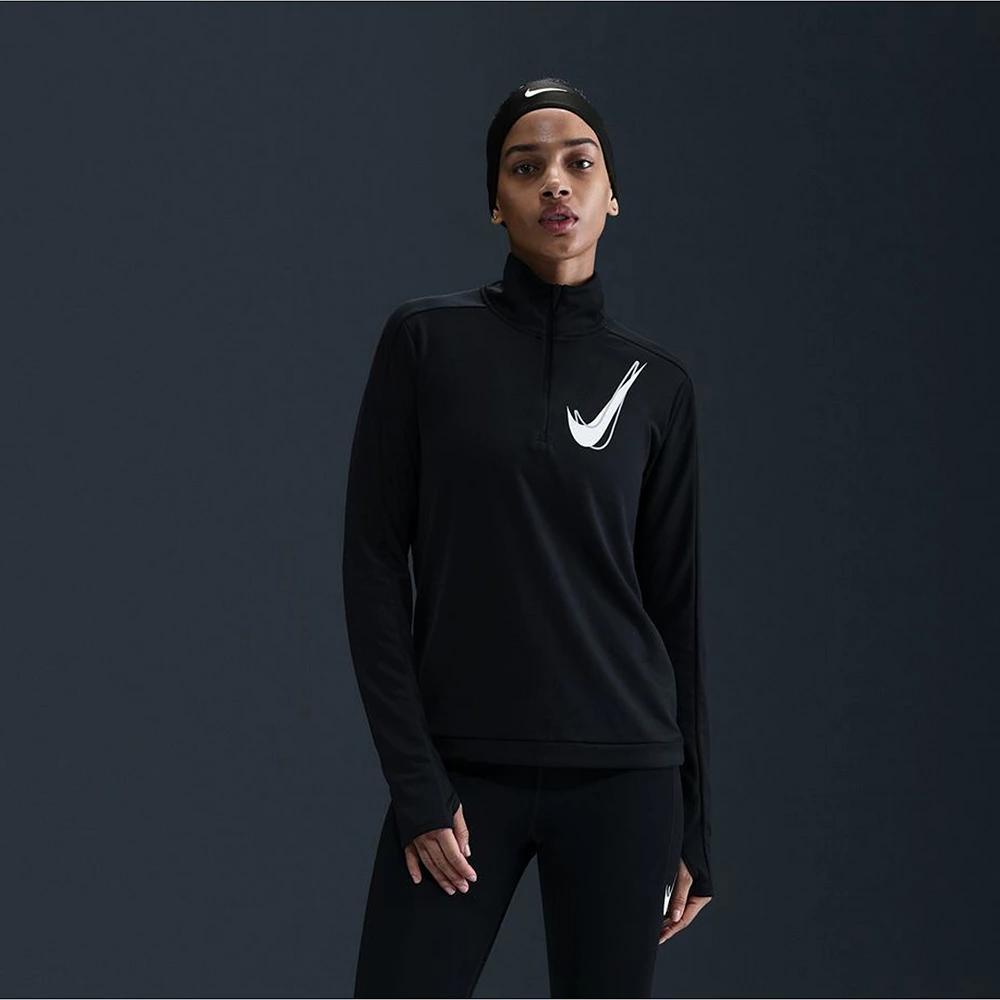 Nike Womens Swoosh Dri-FIT 1/2-Zip Running Mid Layer | HJ2225-010 Product Image