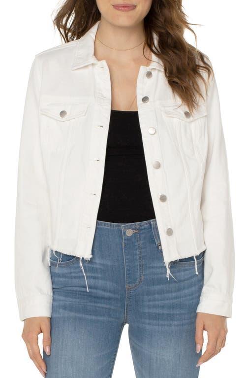 Liverpool Los Angeles Denim Jacket with Shredded Hem (Prairie Destruct) Women's Vest Product Image