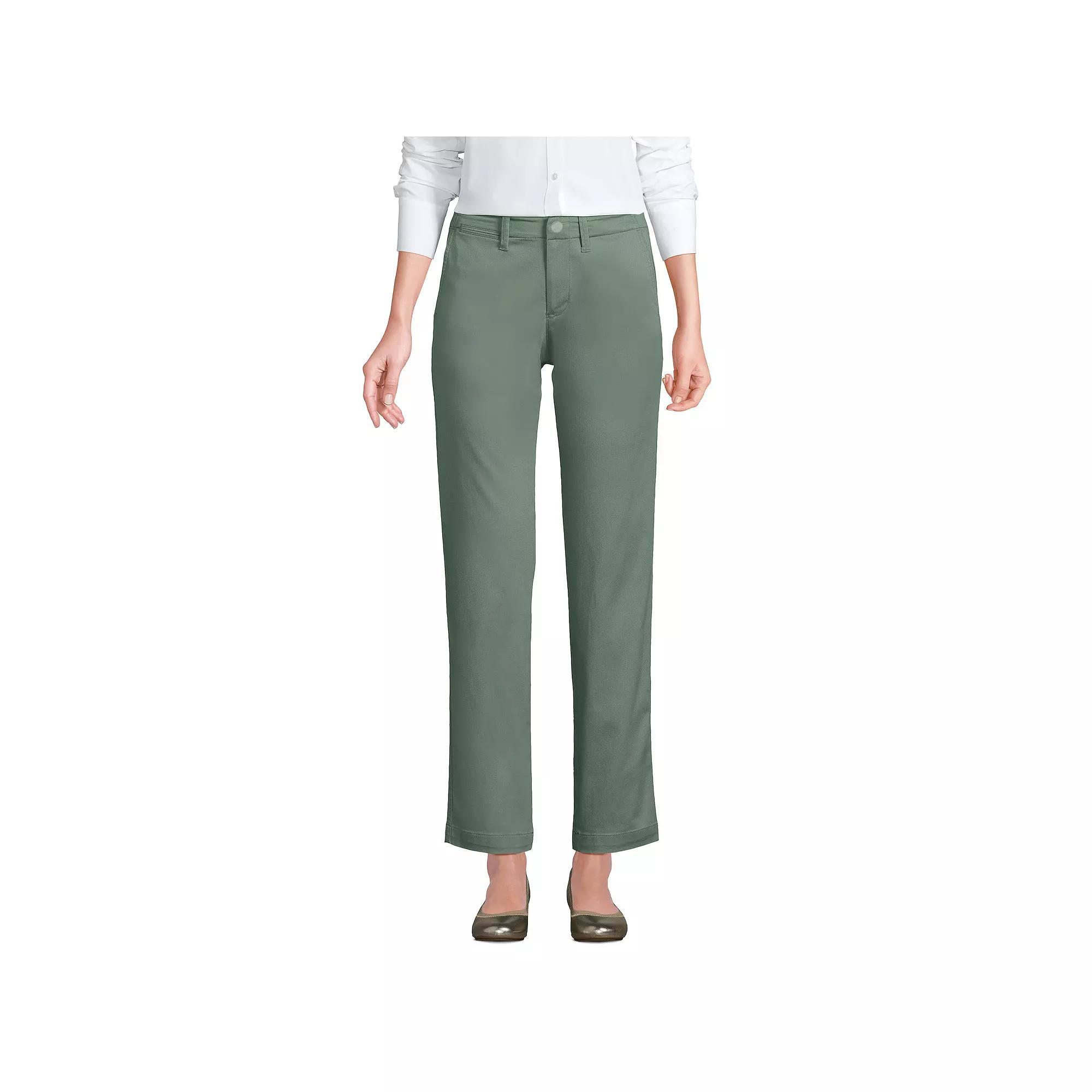 Women's Lands' End Mid Rise Classic Straight Leg Chino Ankle Pants,  Product Image