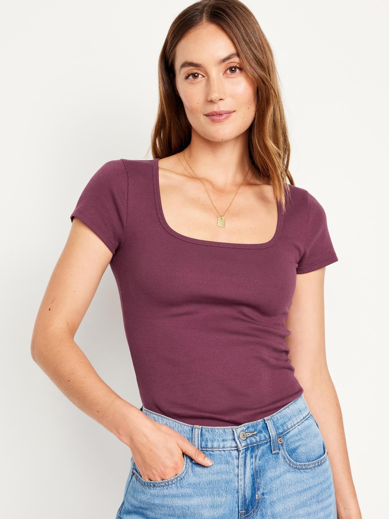 Fitted Square-Neck T-Shirt Product Image