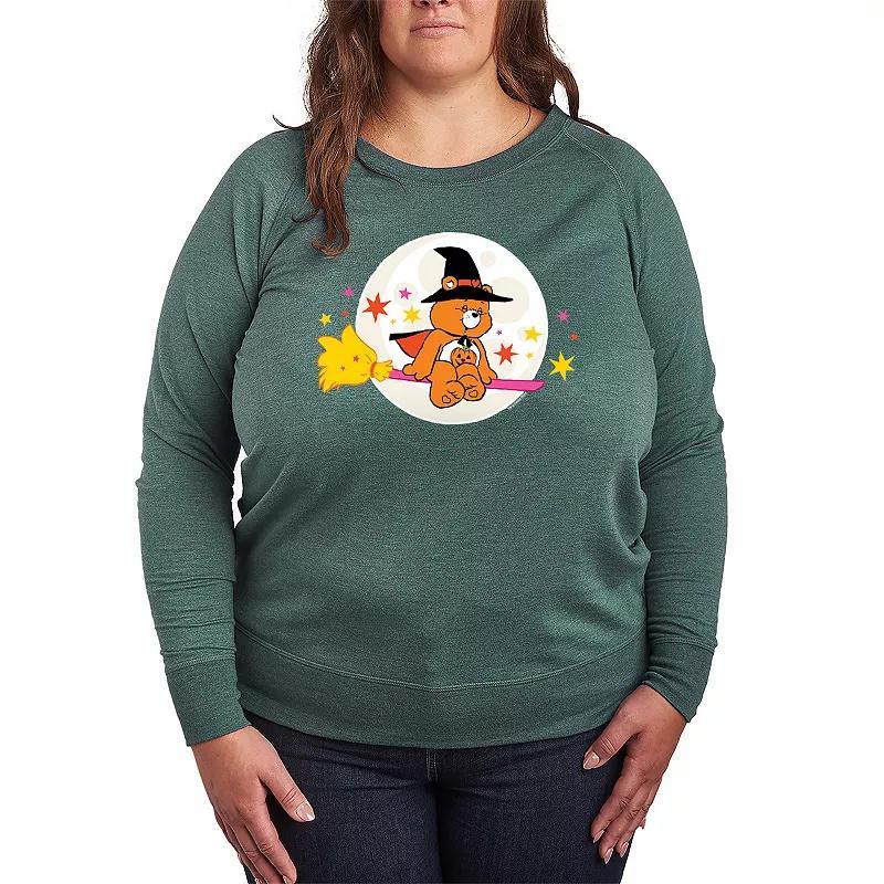 Plus Size Care Bears Halloween Witch French Terry Long Sleeve Tee, Women's, Size: 3XL, Grey Green Product Image