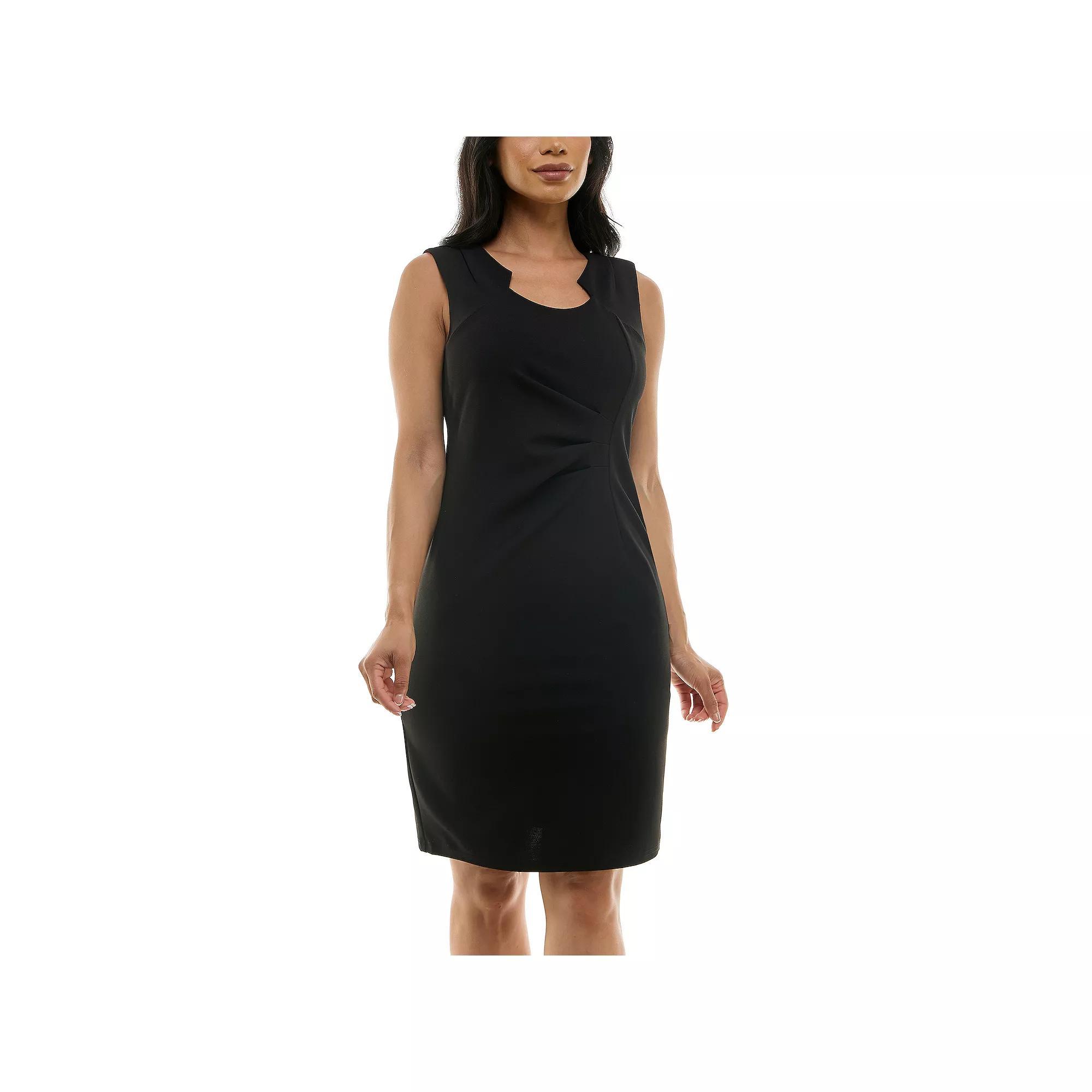 Women's Nina Leonard Envelope Neckline Sheath Midi Dress, Size: Small, Deep Blue Product Image