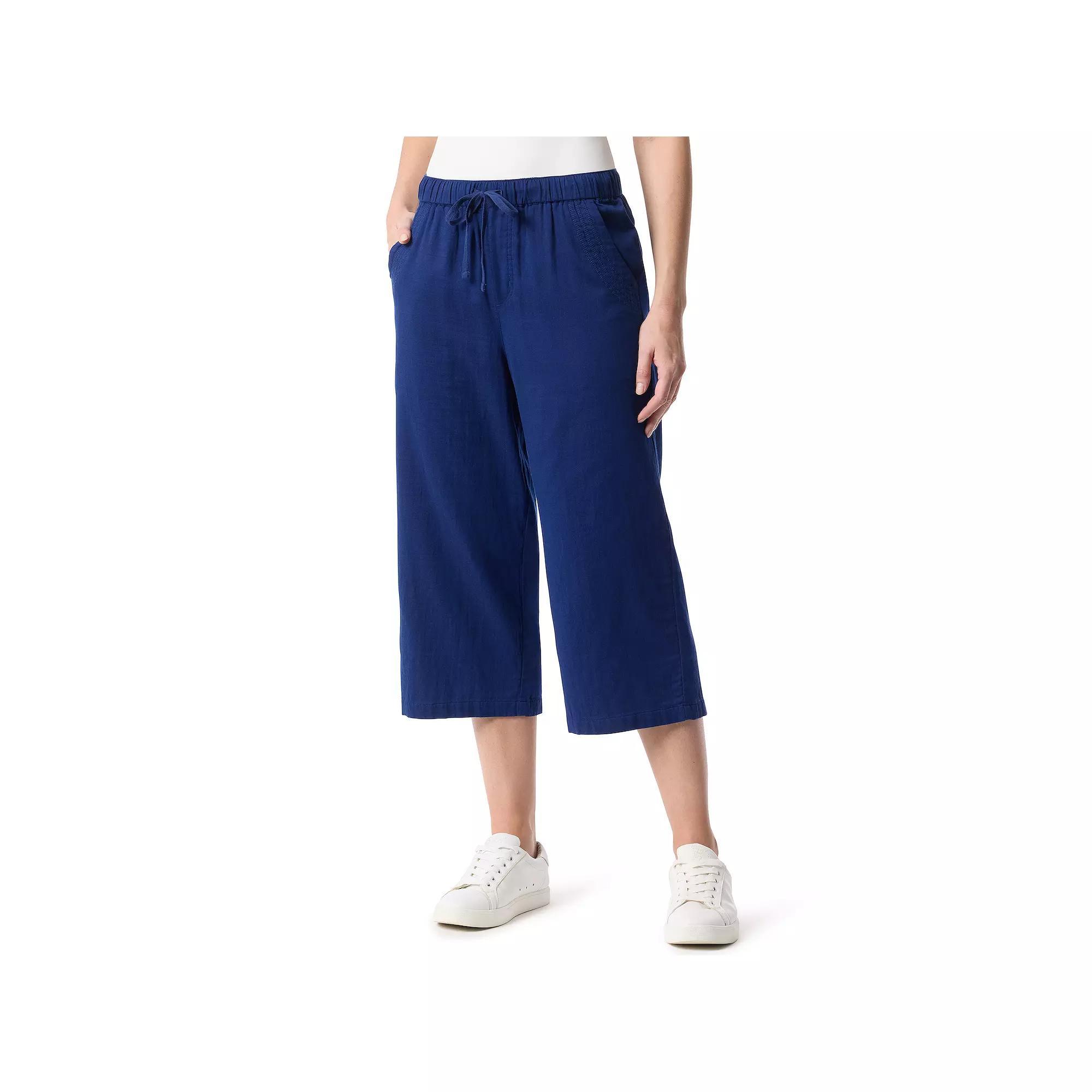 Womens Gloria Vanderbilt Drawstring Waist Wide Leg Capris Product Image