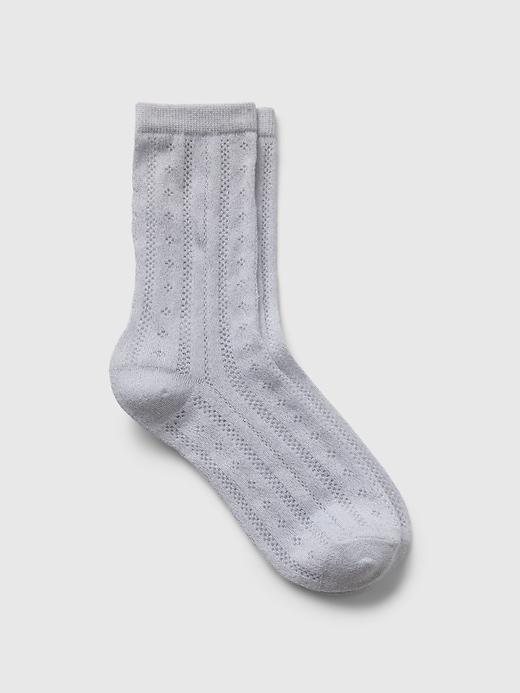 Pointelle Glitter Crew Socks Product Image