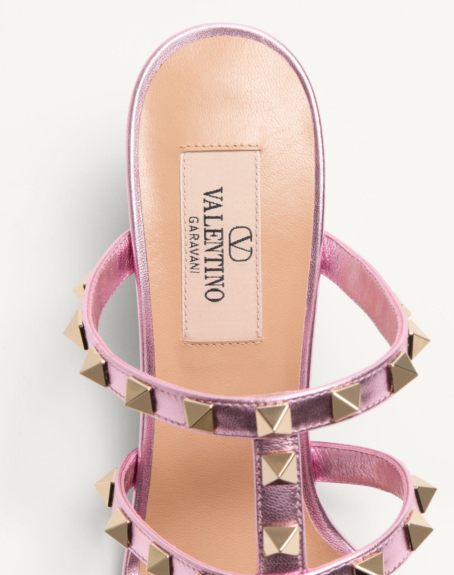Rockstud Slide Sandal In Laminated Nappa 60Mm Product Image