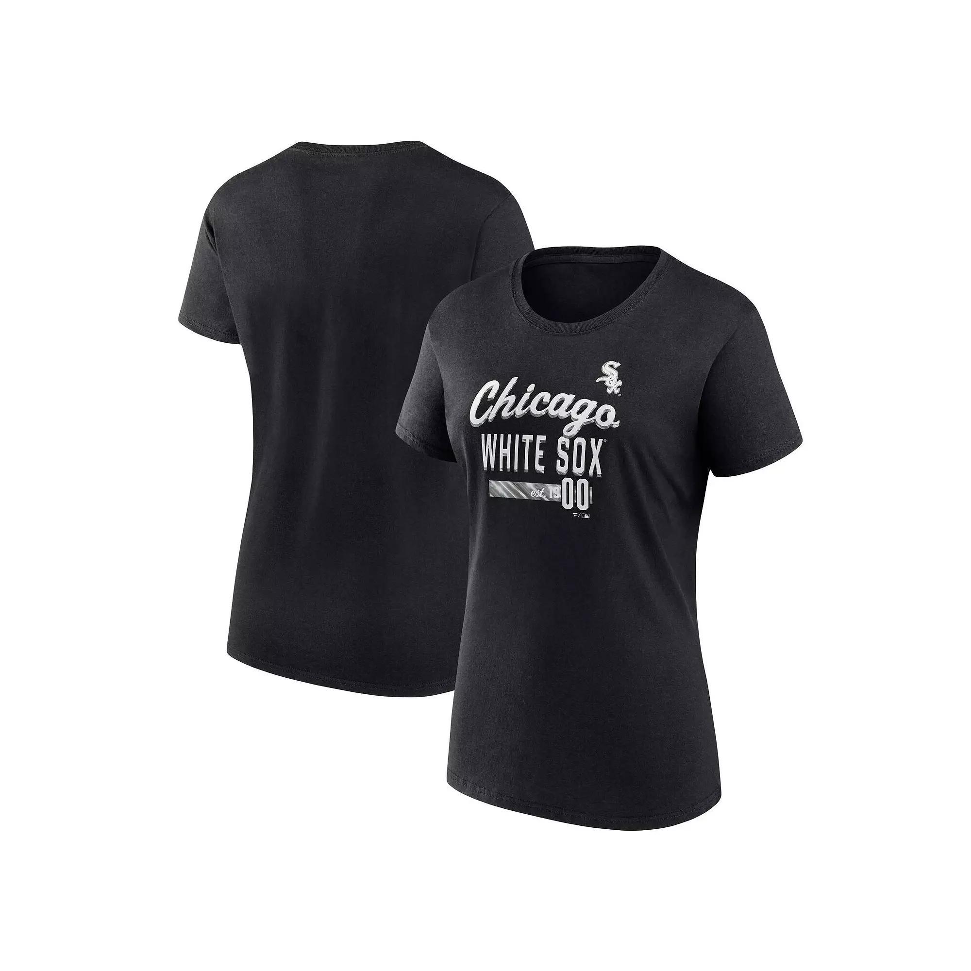 Women's Fanatics Branded Black Chicago White Sox Logo Fitted T-Shirt,  Product Image