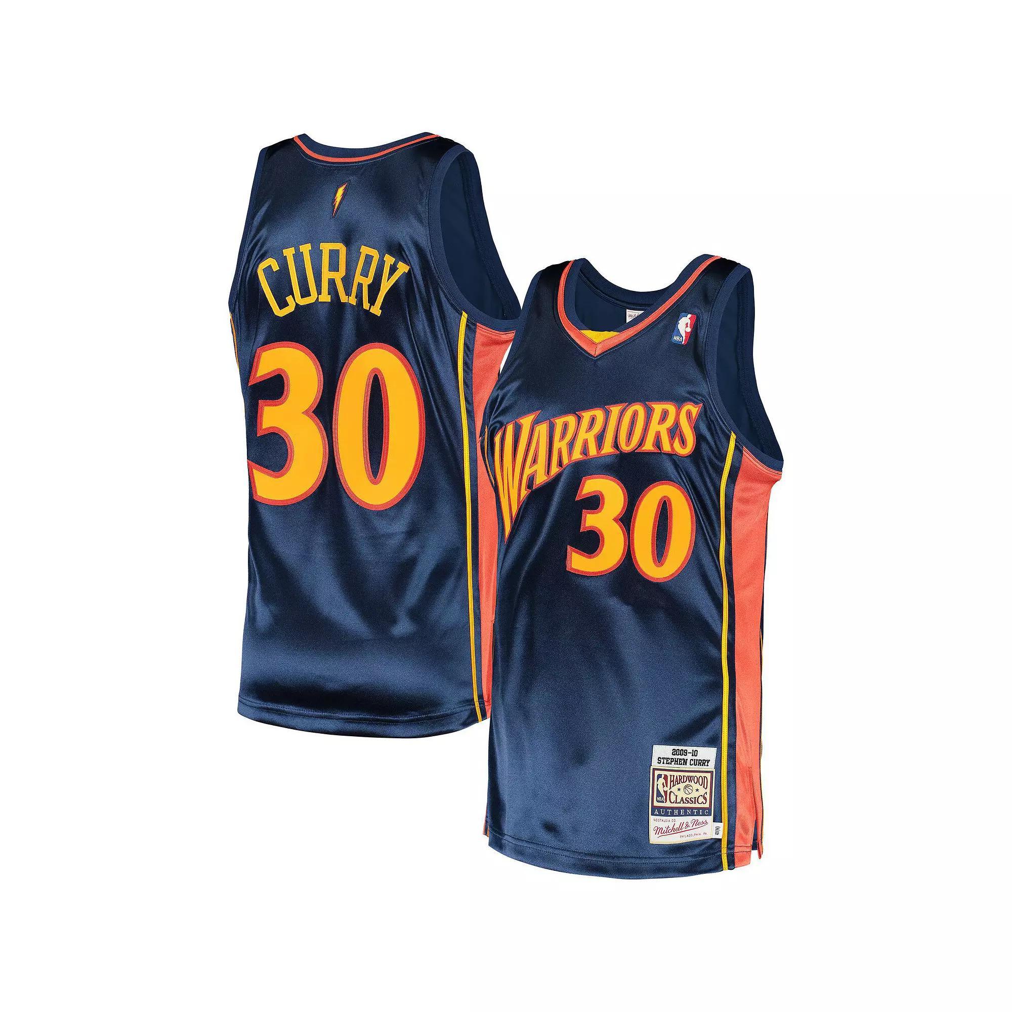 Men's Mitchell & Ness Stephen Curry Navy Golden State Warriors 2009 Hardwood Classics Authentic Jersey, Size: 36, Blue Product Image