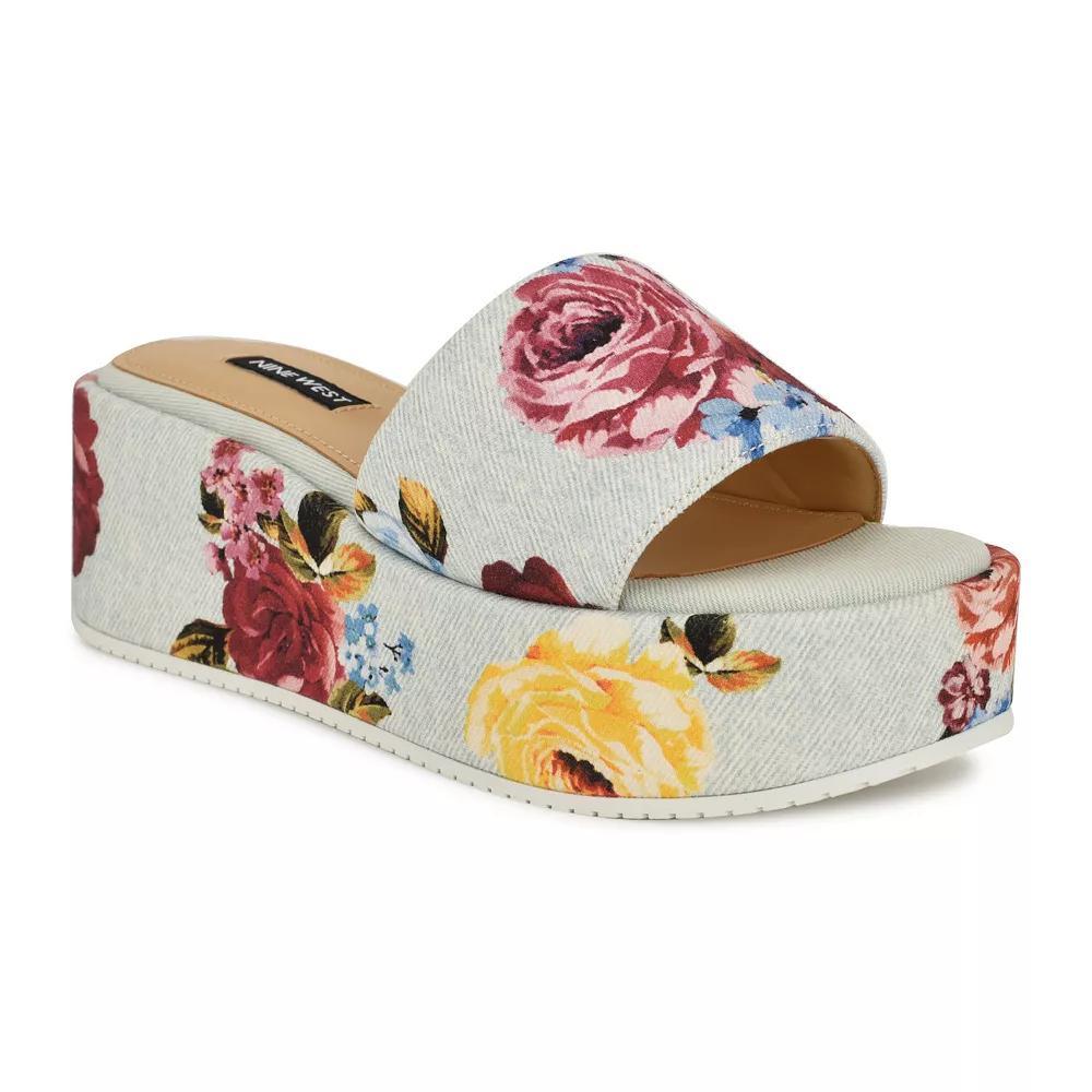 Nine West Copen Women's Platform Sandals, Size: 8, Light Blue Team Product Image