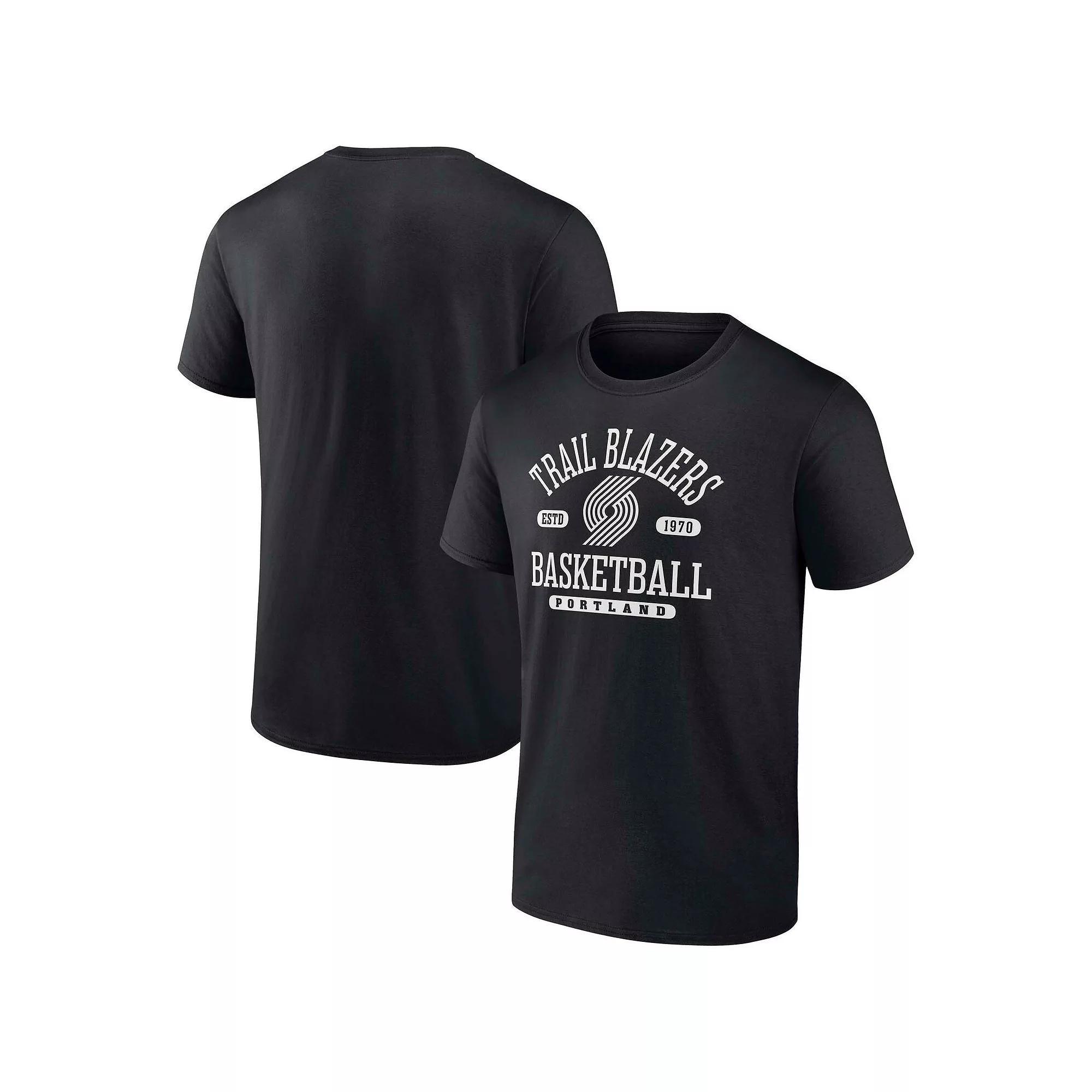 Men's Fanatics  Black Portland Trail Blazers Calling Plays T-Shirt, Size: Medium Product Image