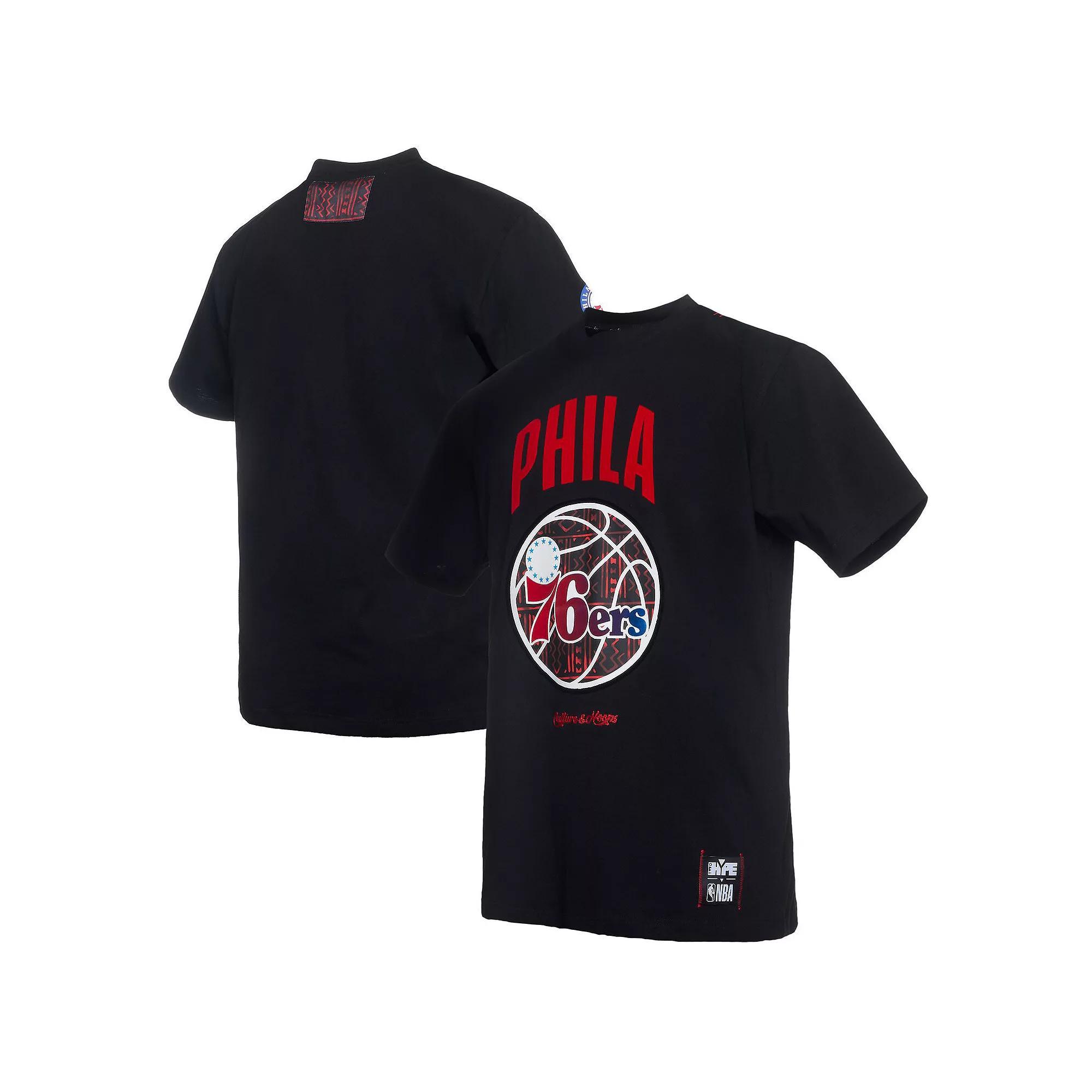 Men's NBA x Two Hype Black Philadelphia 76ers Culture & Hoops Collection Premium T-Shirt,  Product Image