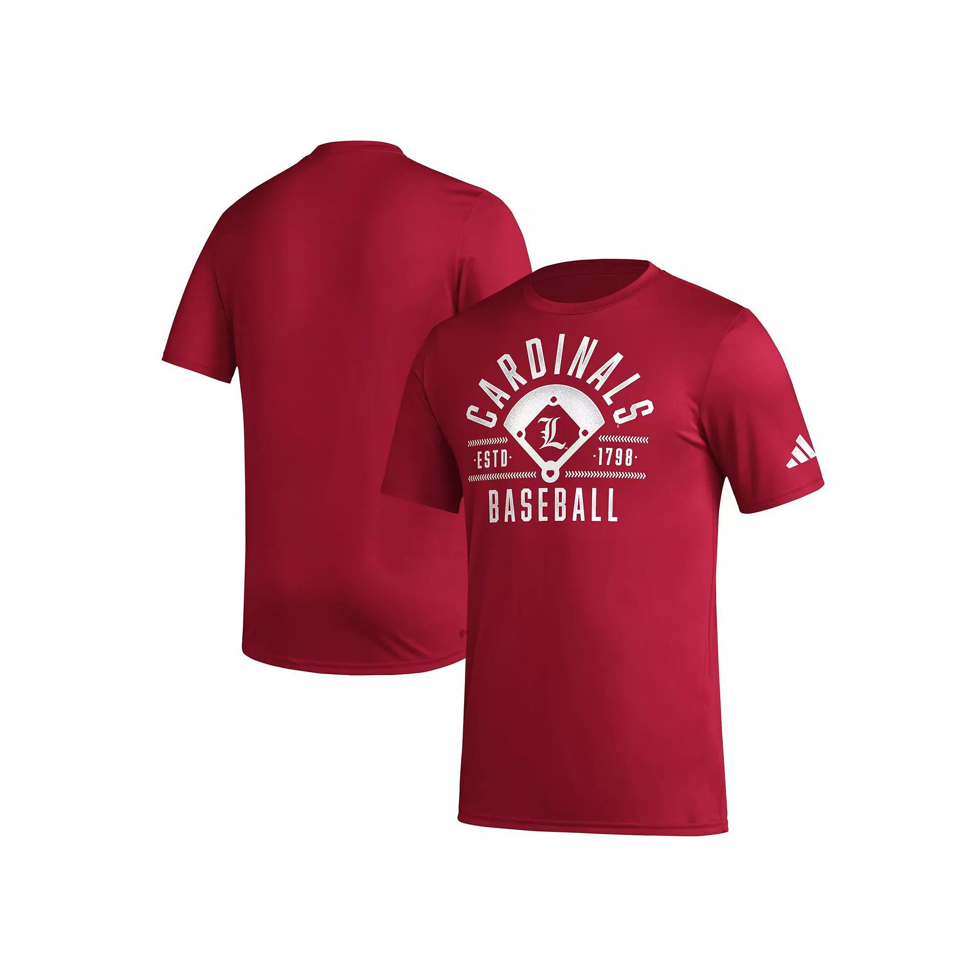 Men's adidas Red Louisville Cardinals Exit Velocity Baseball Pregame AEROREADY T-Shirt,  Product Image