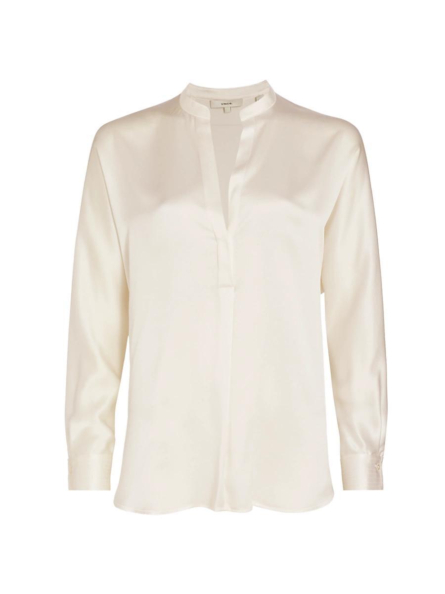 Womens Silk Long-Sleeve Blouse Product Image
